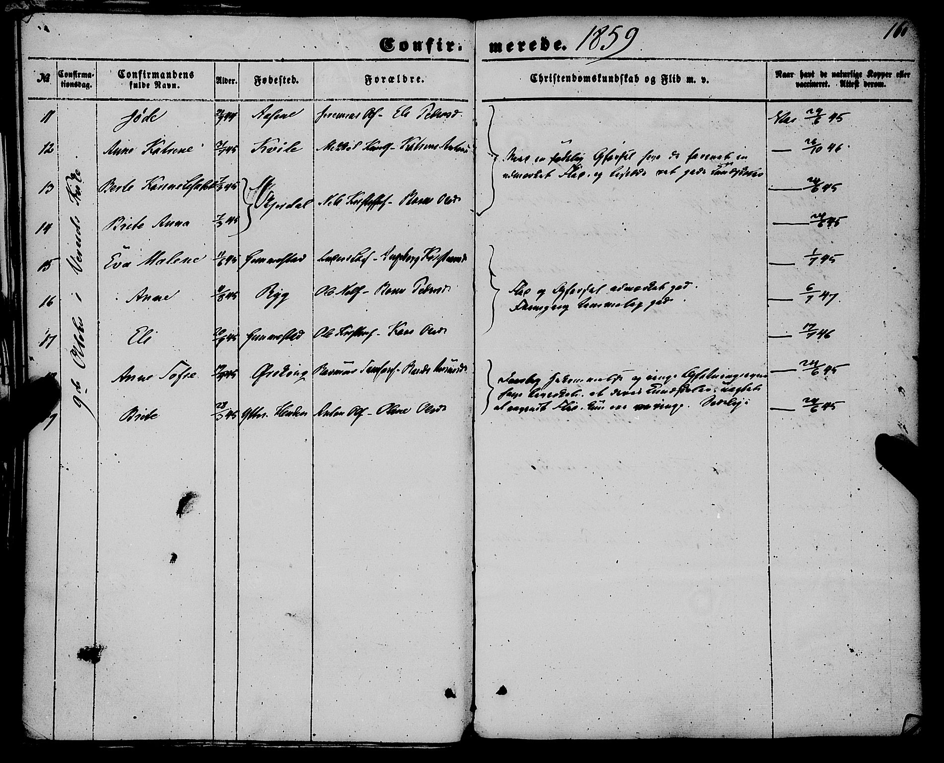 Gloppen sokneprestembete, AV/SAB-A-80101/H/Haa/Haaa/L0009: Parish register (official) no. A 9, 1855-1870, p. 160