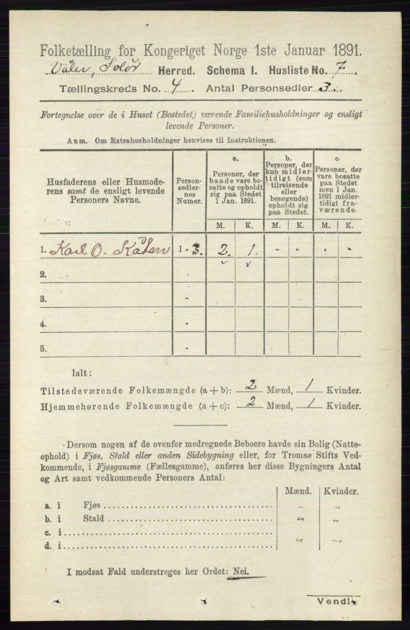 RA, 1891 census for 0426 Våler, 1891, p. 1412