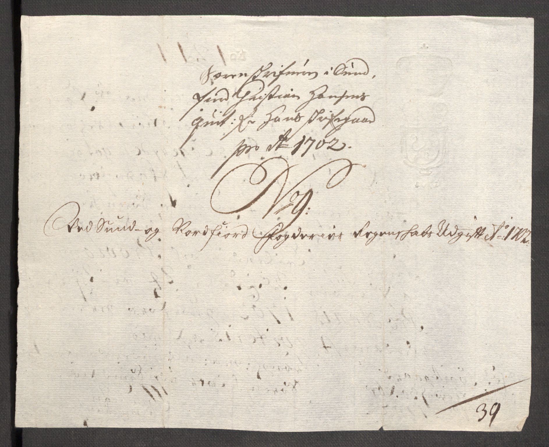 Rentekammeret inntil 1814, Reviderte regnskaper, Fogderegnskap, AV/RA-EA-4092/R53/L3426: Fogderegnskap Sunn- og Nordfjord, 1702, p. 218