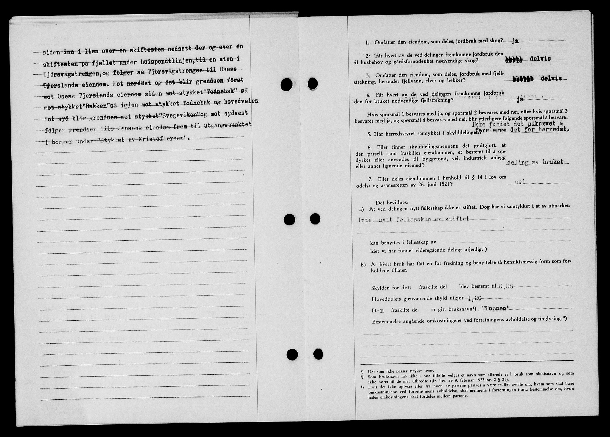 Flekkefjord sorenskriveri, SAK/1221-0001/G/Gb/Gba/L0059: Mortgage book no. A-7, 1944-1945, Diary no: : 104/1945