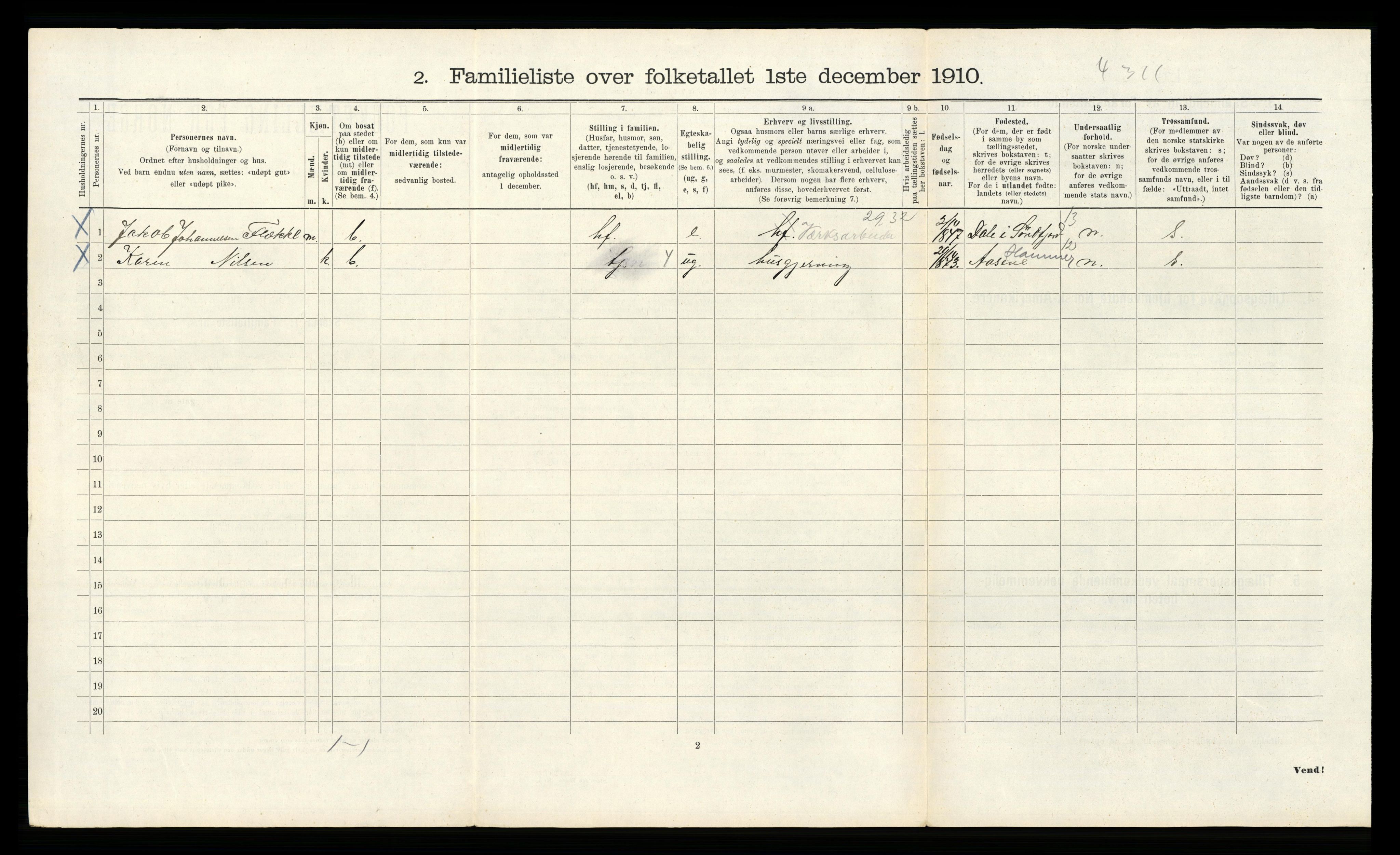 RA, 1910 census for Bergen, 1910, p. 30124