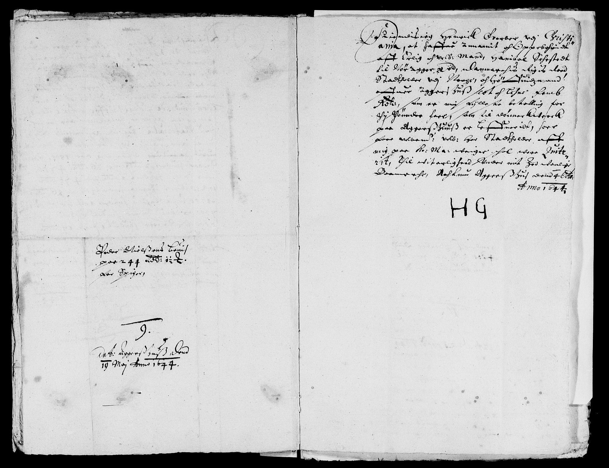 Rentekammeret inntil 1814, Reviderte regnskaper, Lensregnskaper, AV/RA-EA-5023/R/Rb/Rba/L0182: Akershus len, 1643-1645