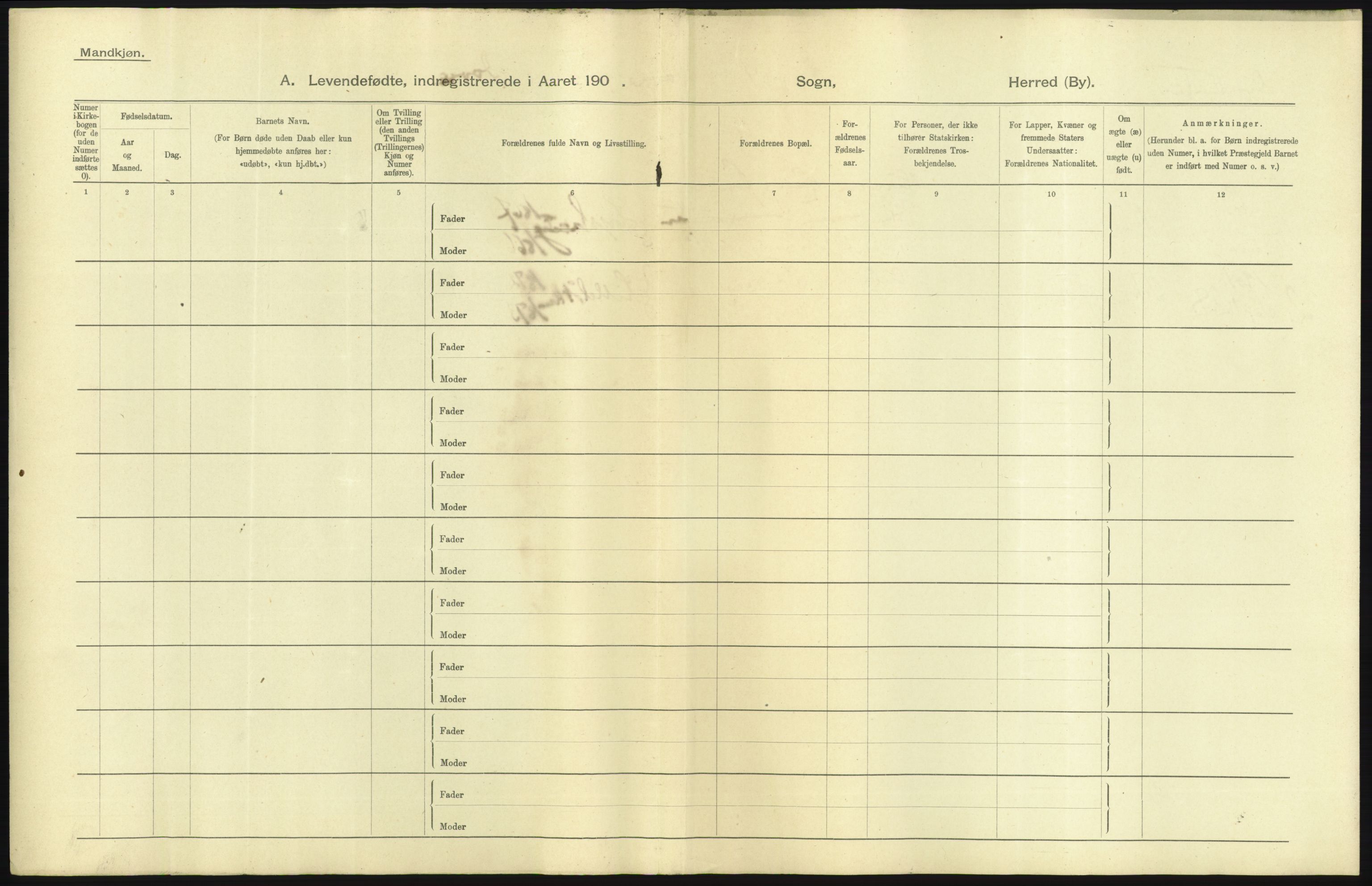 Statistisk sentralbyrå, Sosiodemografiske emner, Befolkning, AV/RA-S-2228/D/Df/Dfa/Dfab/L0006: Kristians amt: Fødte, gifte, døde, 1904, p. 9