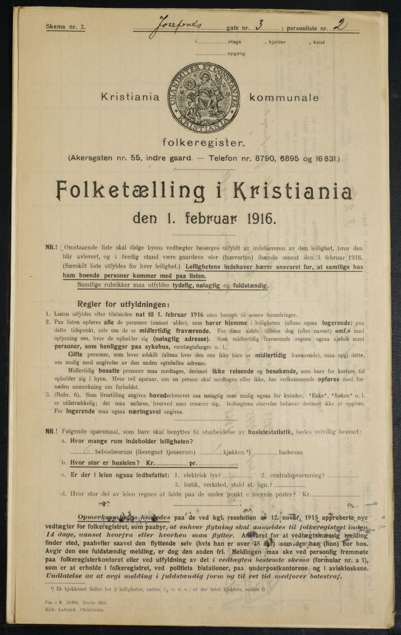 OBA, Municipal Census 1916 for Kristiania, 1916, p. 48431