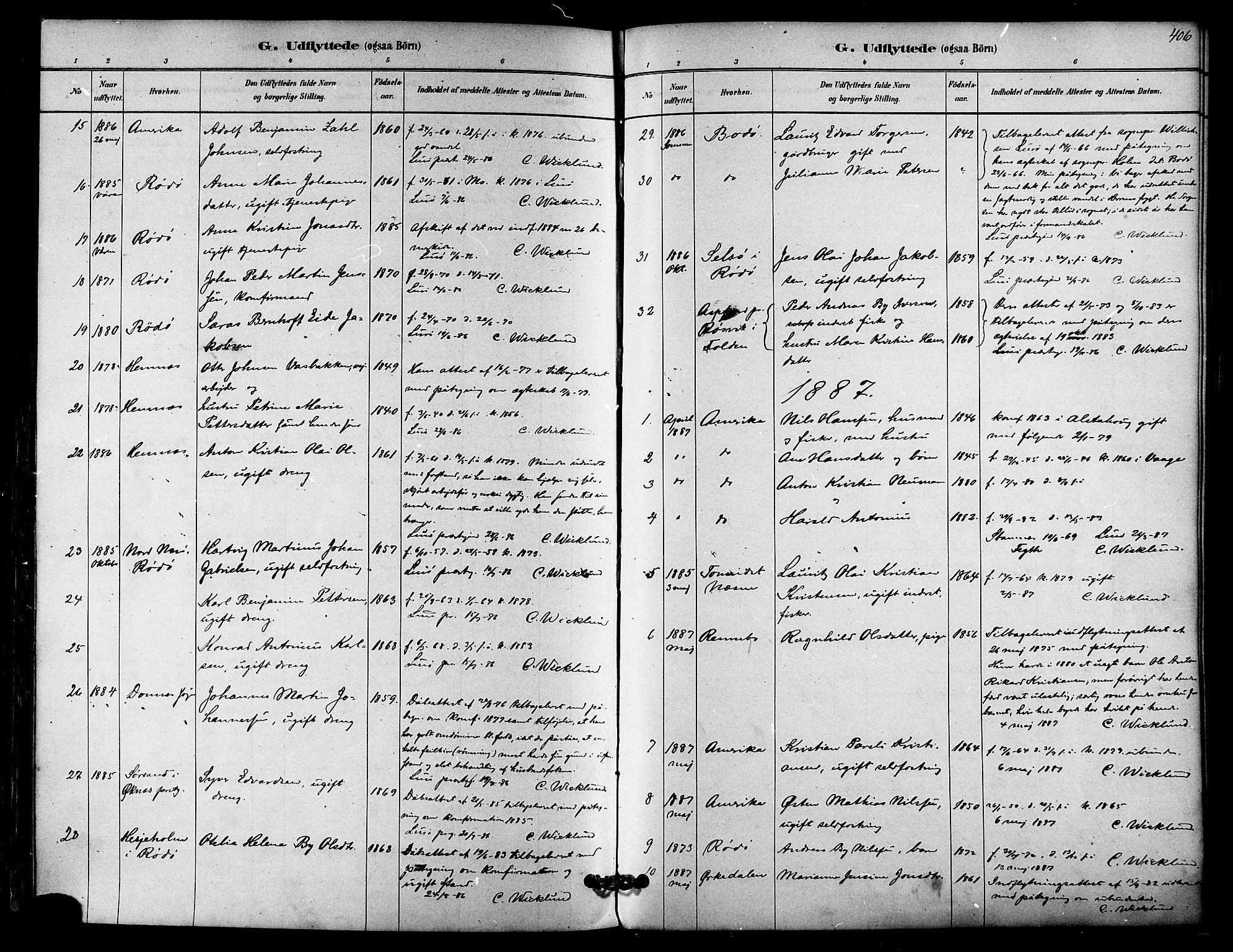 Ministerialprotokoller, klokkerbøker og fødselsregistre - Nordland, SAT/A-1459/839/L0568: Parish register (official) no. 839A05, 1880-1902, p. 406