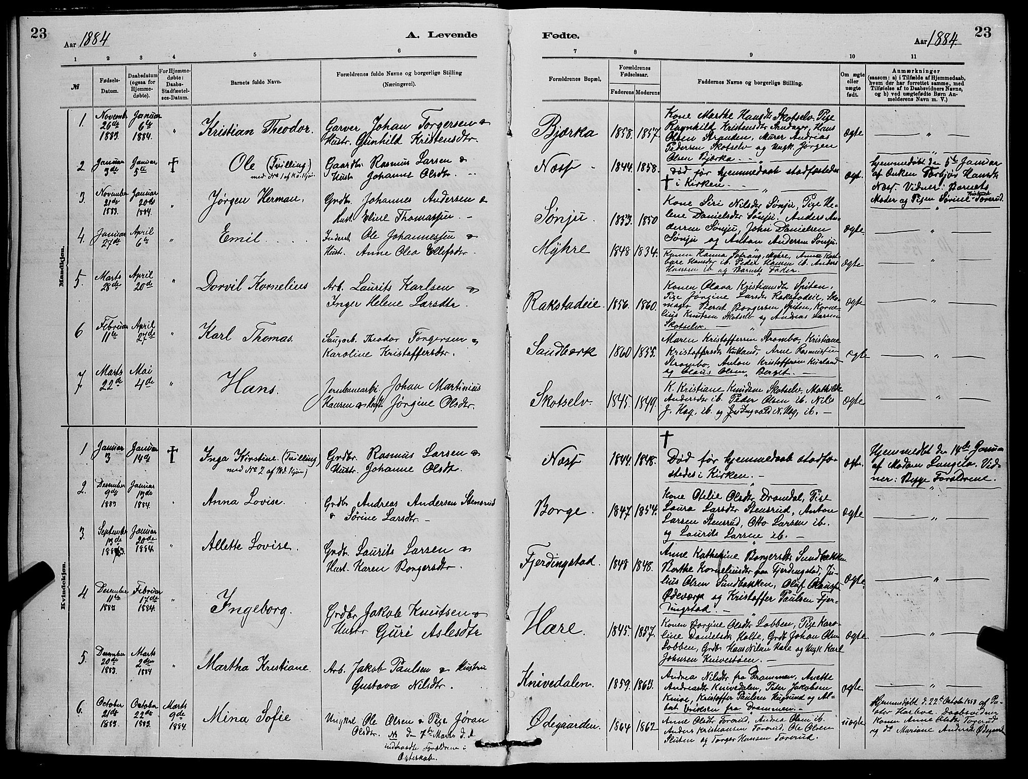 Eiker kirkebøker, AV/SAKO-A-4/G/Gb/L0003: Parish register (copy) no. II 3, 1880-1893, p. 23