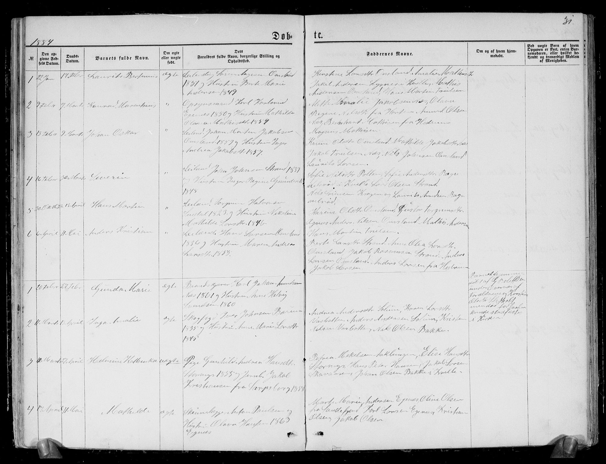 Brunlanes kirkebøker, AV/SAKO-A-342/G/Gc/L0001: Parish register (copy) no. III 1, 1866-1890, p. 31