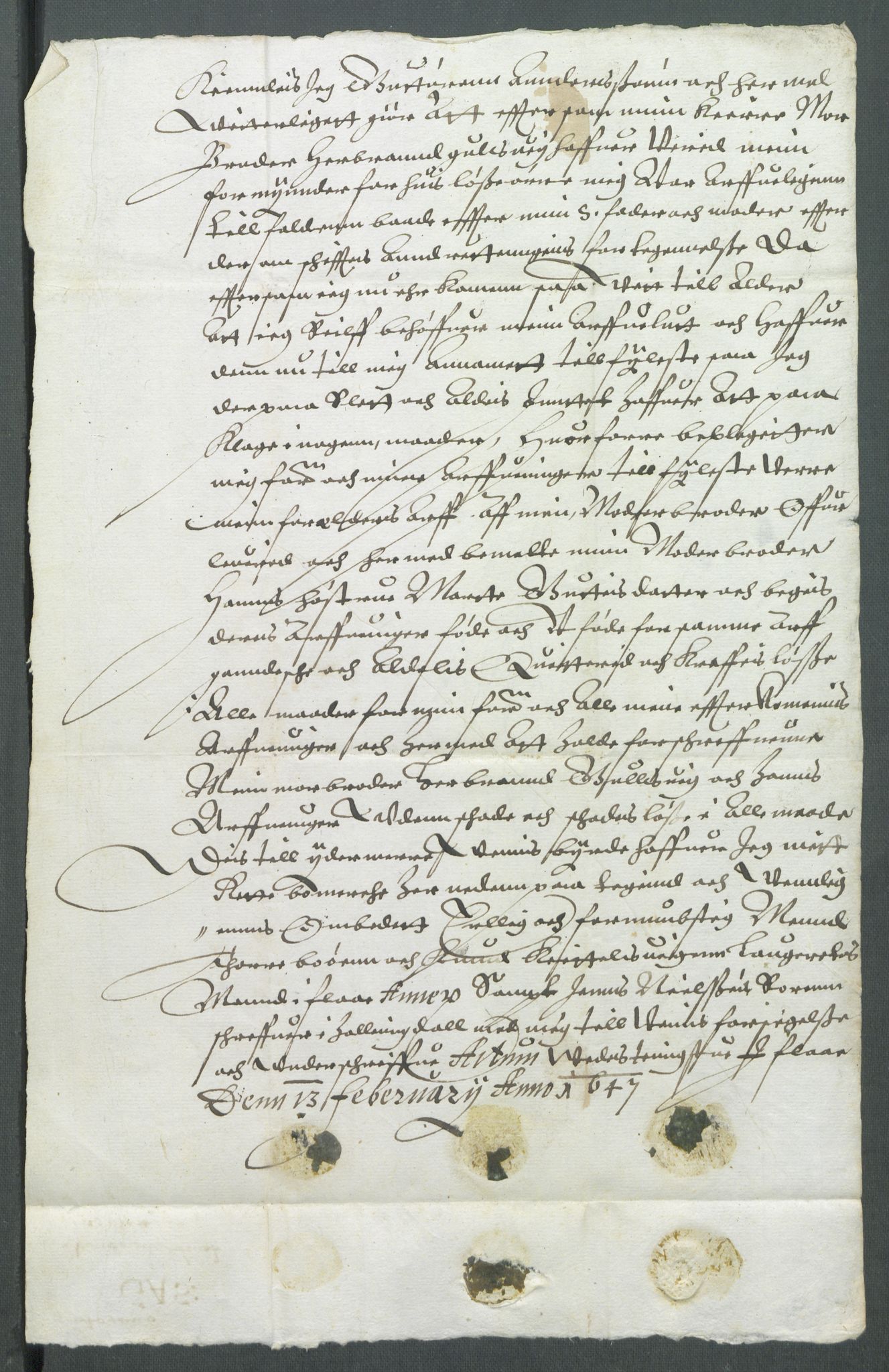 Riksarkivets diplomsamling, RA/EA-5965/F02/L0160: Dokumenter, 1647, p. 5