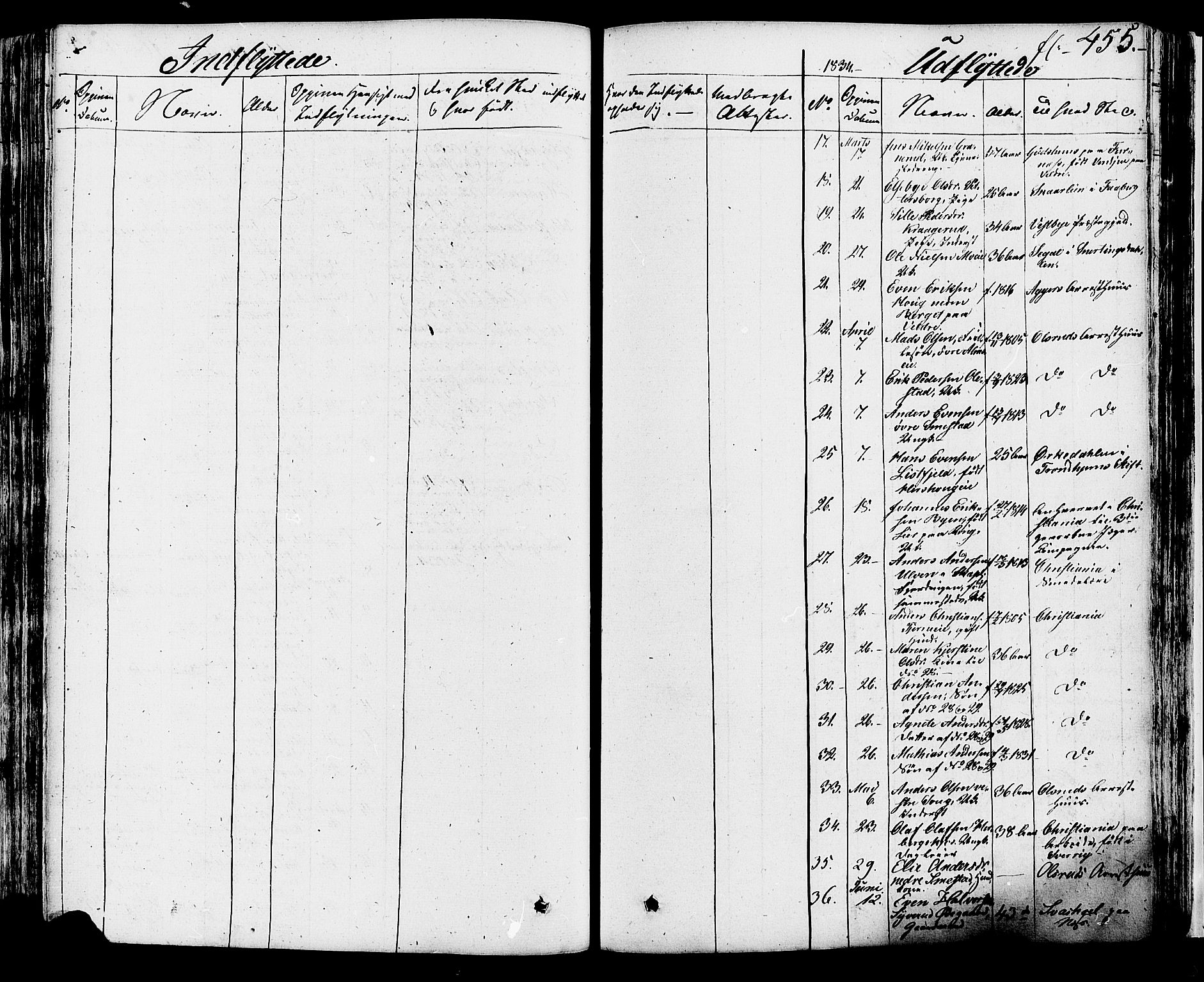 Ringsaker prestekontor, AV/SAH-PREST-014/K/Ka/L0007: Parish register (official) no. 7B, 1826-1837, p. 455