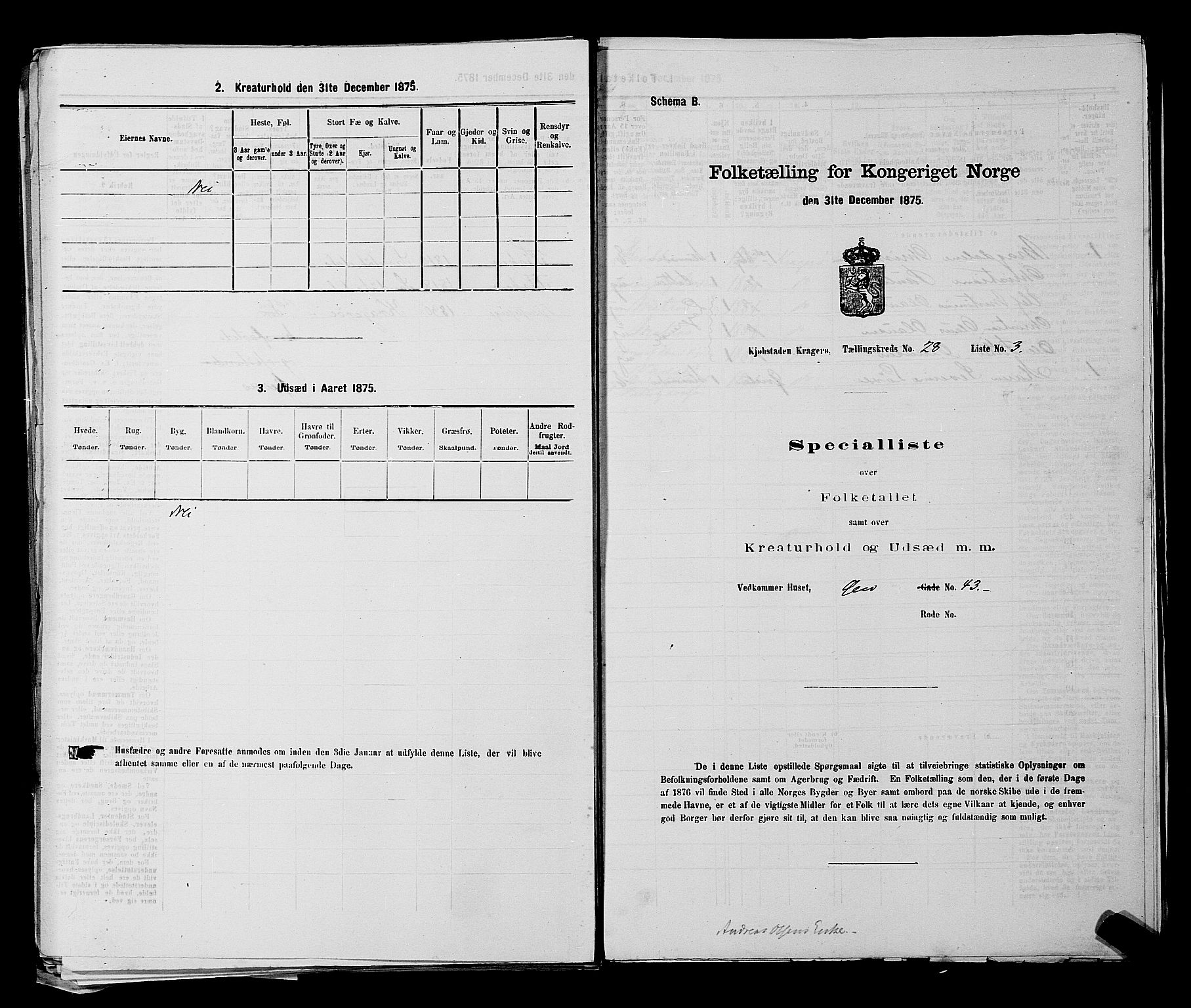 SAKO, 1875 census for 0801P Kragerø, 1875, p. 613