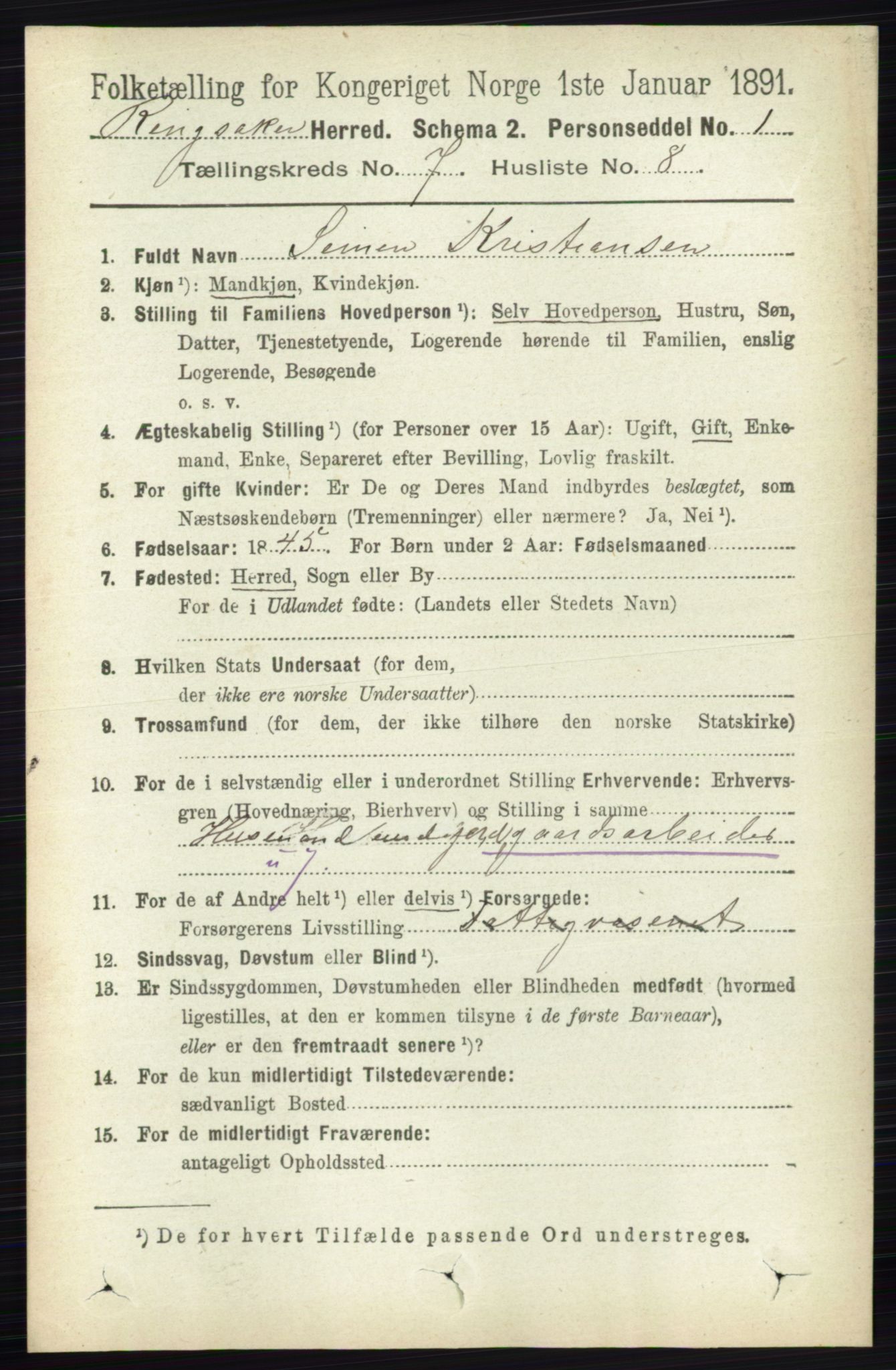 RA, 1891 census for 0412 Ringsaker, 1891, p. 3923