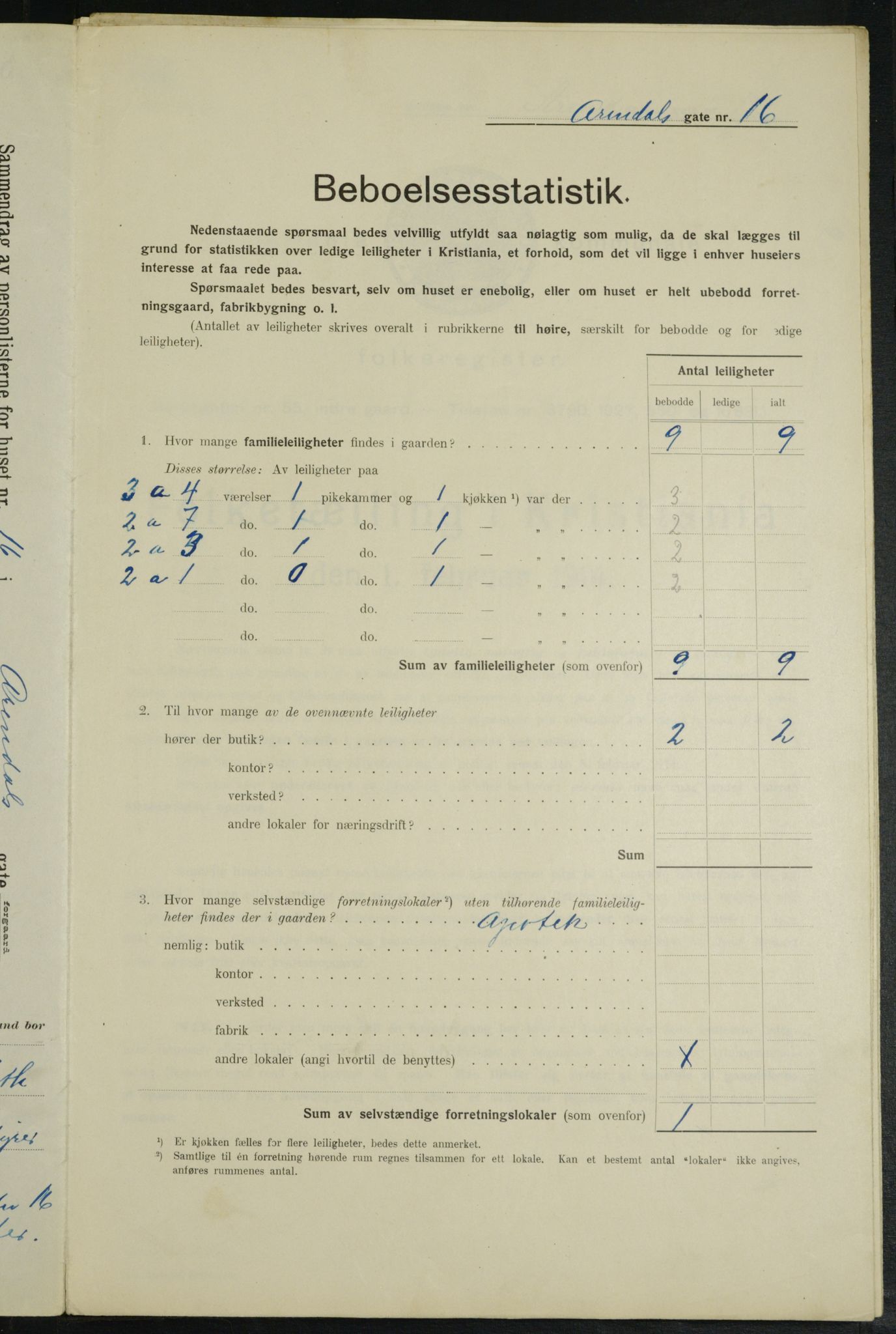 OBA, Municipal Census 1914 for Kristiania, 1914, p. 1980