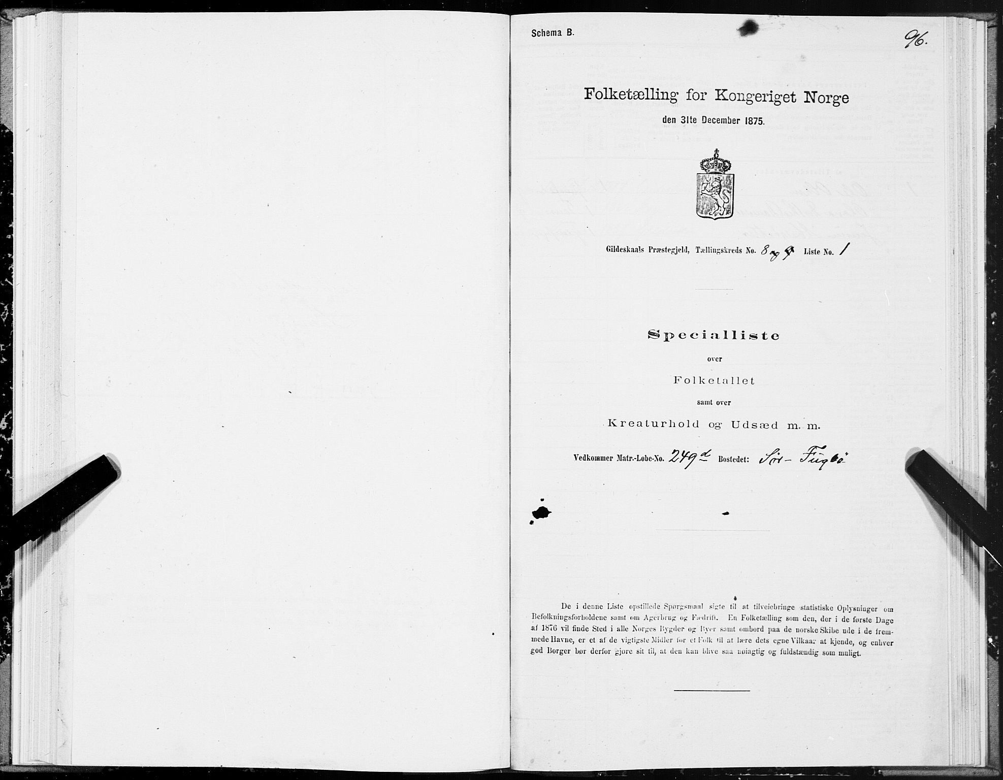 SAT, 1875 census for 1838P Gildeskål, 1875, p. 4096