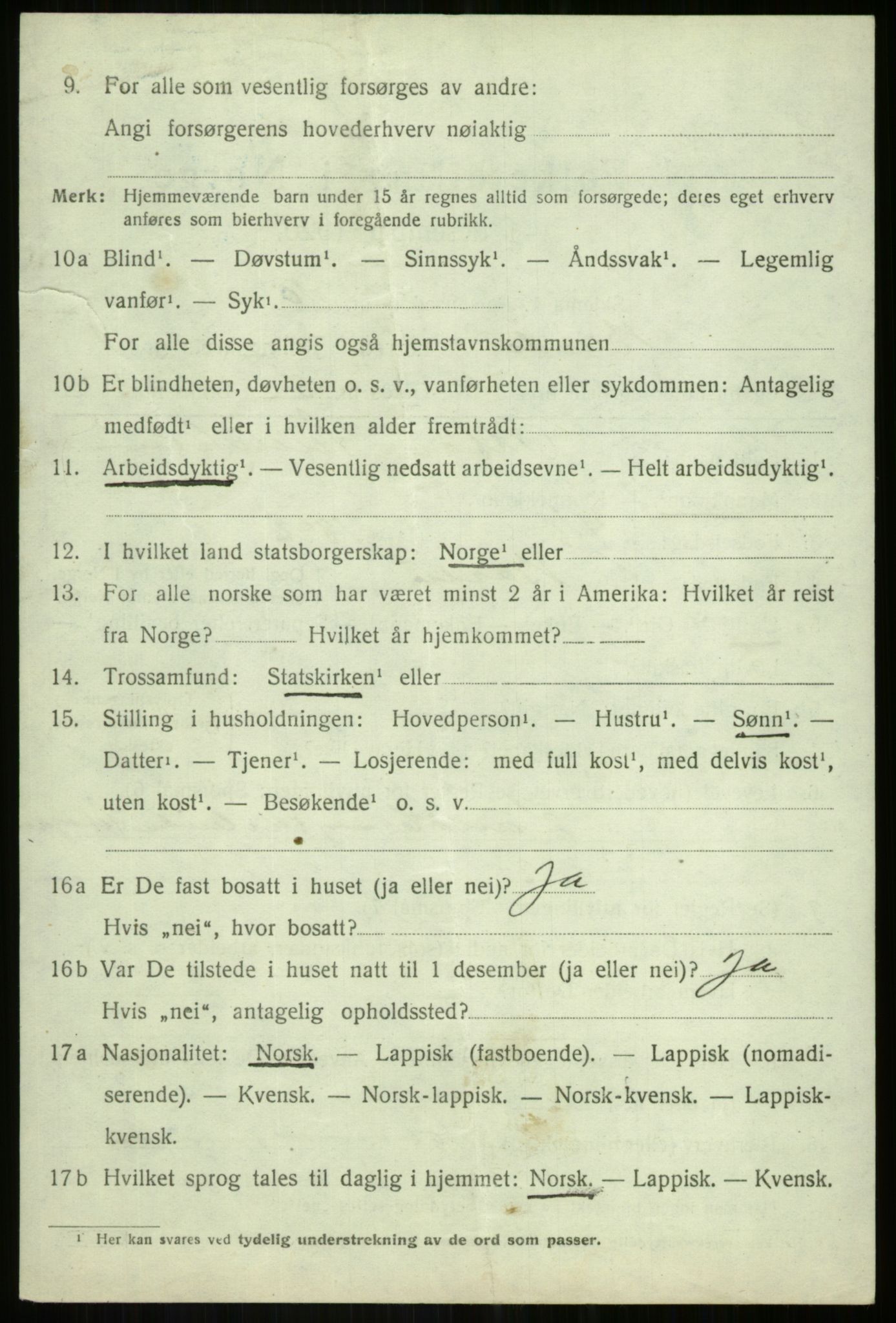 SATØ, 1920 census for Bardu, 1920, p. 943