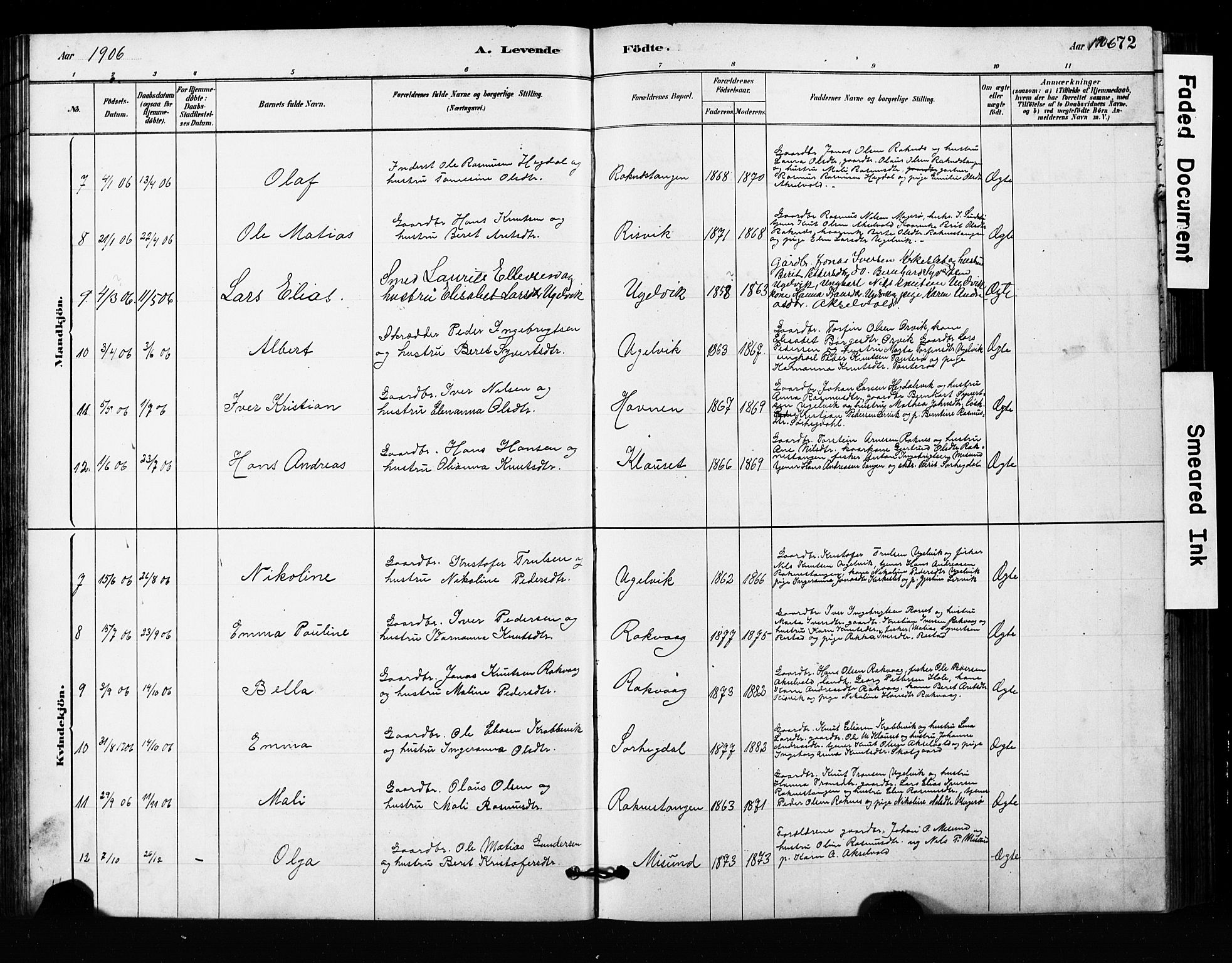 Ministerialprotokoller, klokkerbøker og fødselsregistre - Møre og Romsdal, AV/SAT-A-1454/563/L0737: Parish register (copy) no. 563C01, 1878-1916, p. 72