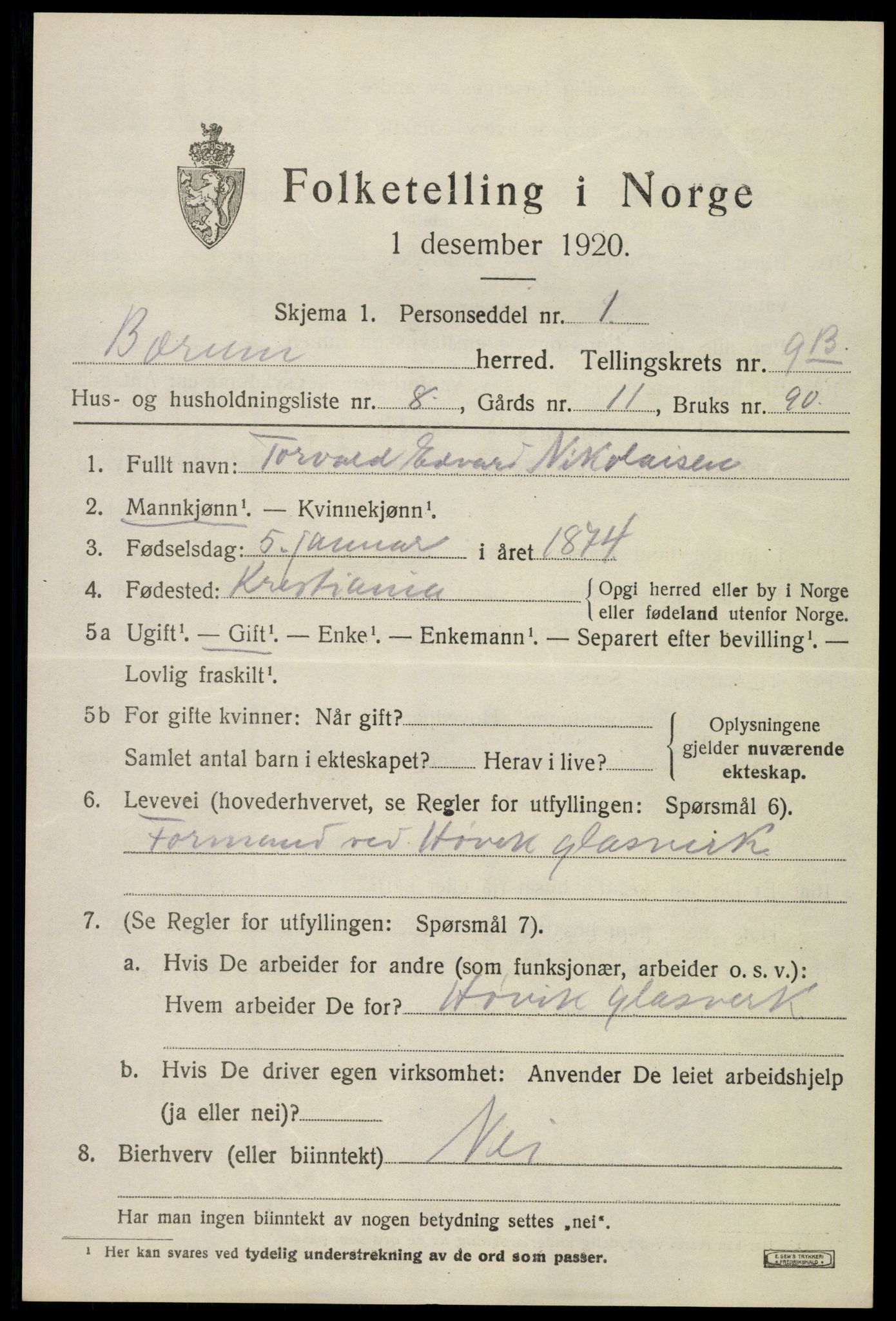 SAO, 1920 census for Bærum, 1920, p. 20628