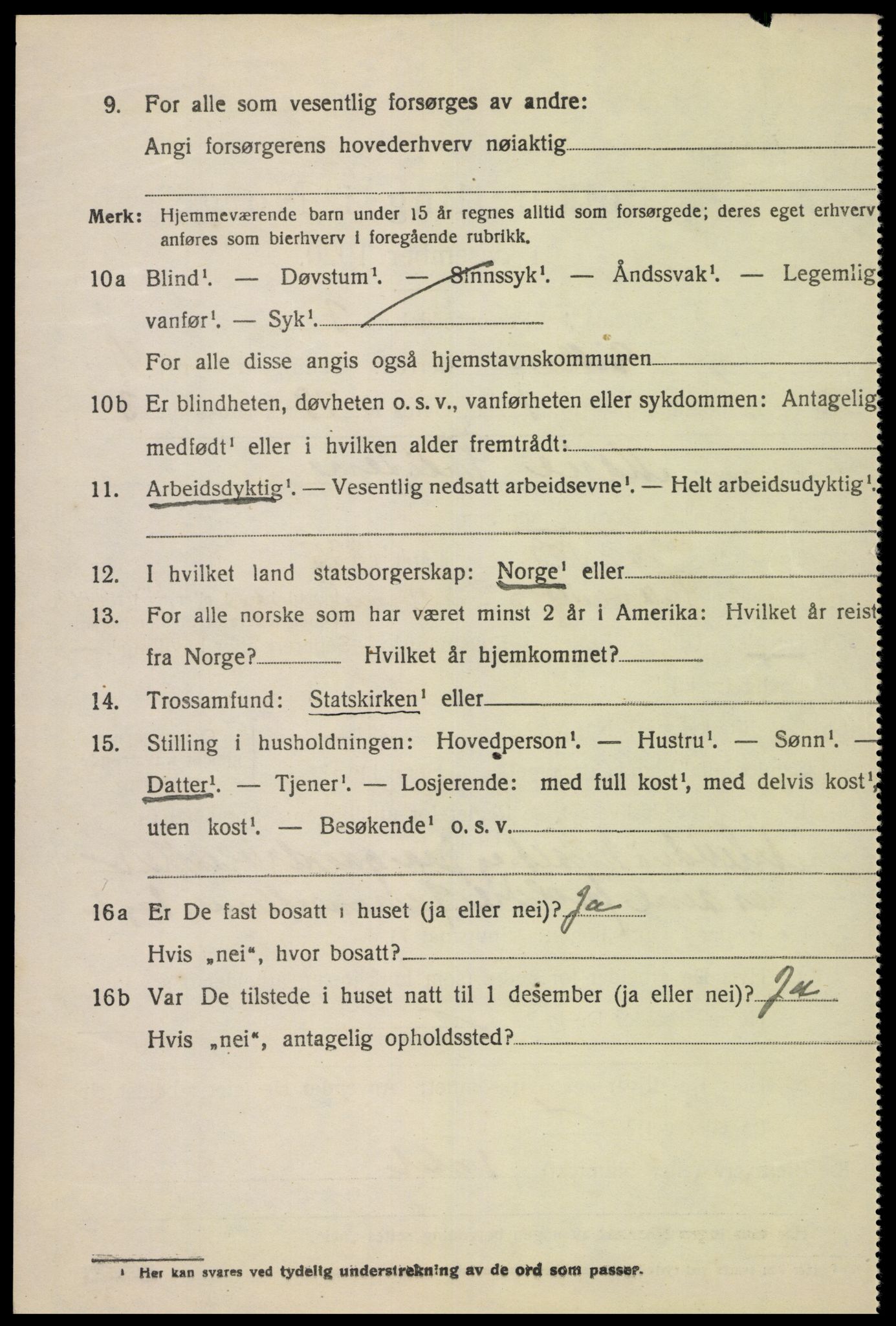 SAK, 1920 census for Eiken, 1920, p. 1278