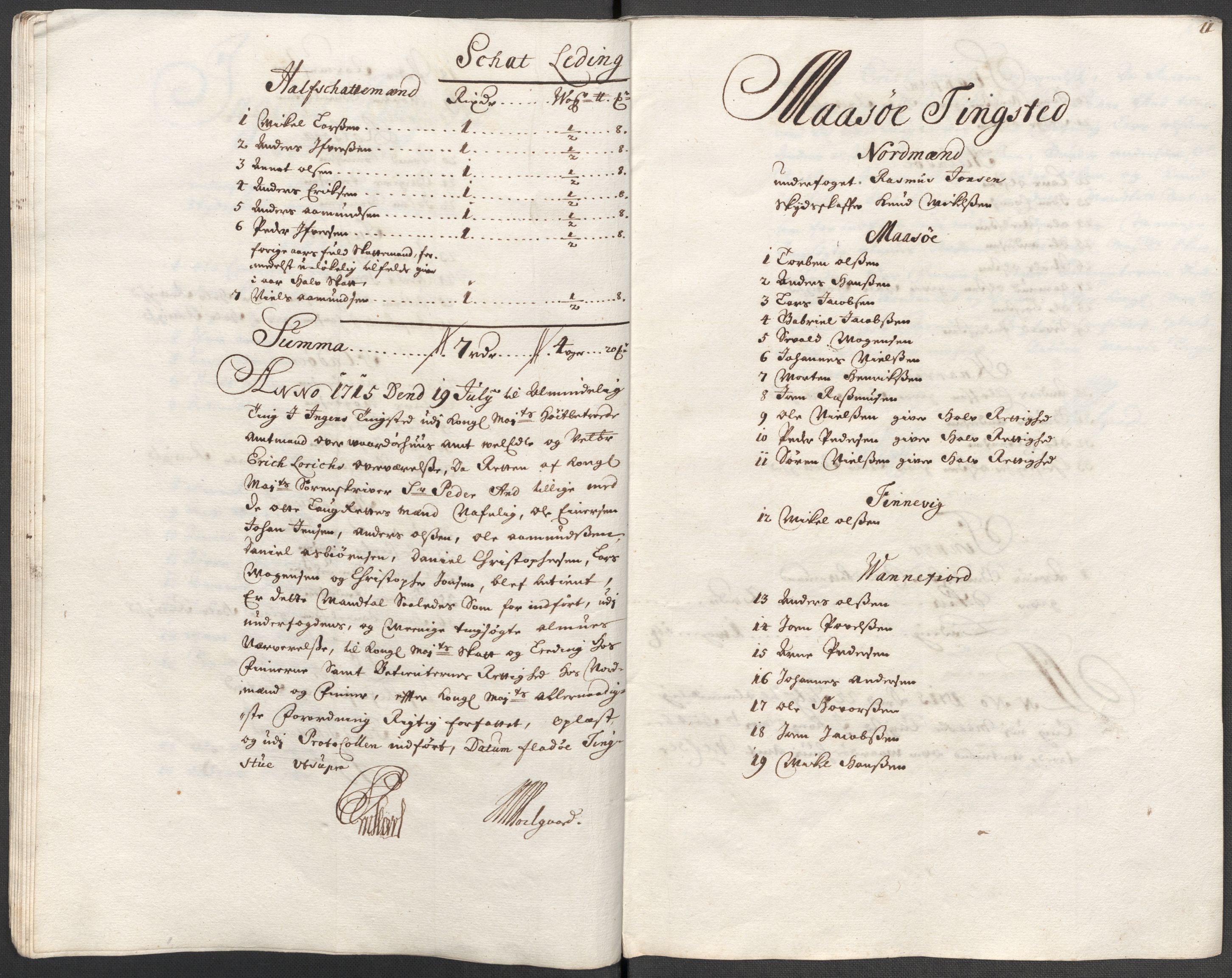 Rentekammeret inntil 1814, Reviderte regnskaper, Fogderegnskap, AV/RA-EA-4092/R69/L4856: Fogderegnskap Finnmark/Vardøhus, 1713-1715, p. 408
