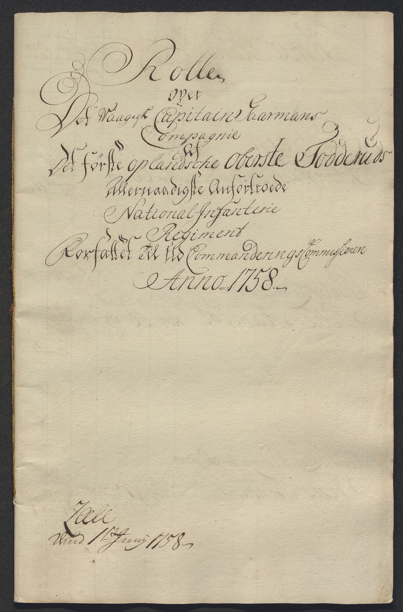 Kommanderende general (KG I) med Det norske krigsdirektorium, AV/RA-EA-5419/E/Ec/L0021: Ruller over nedkommanderte mannskap, 1758-1762, p. 170