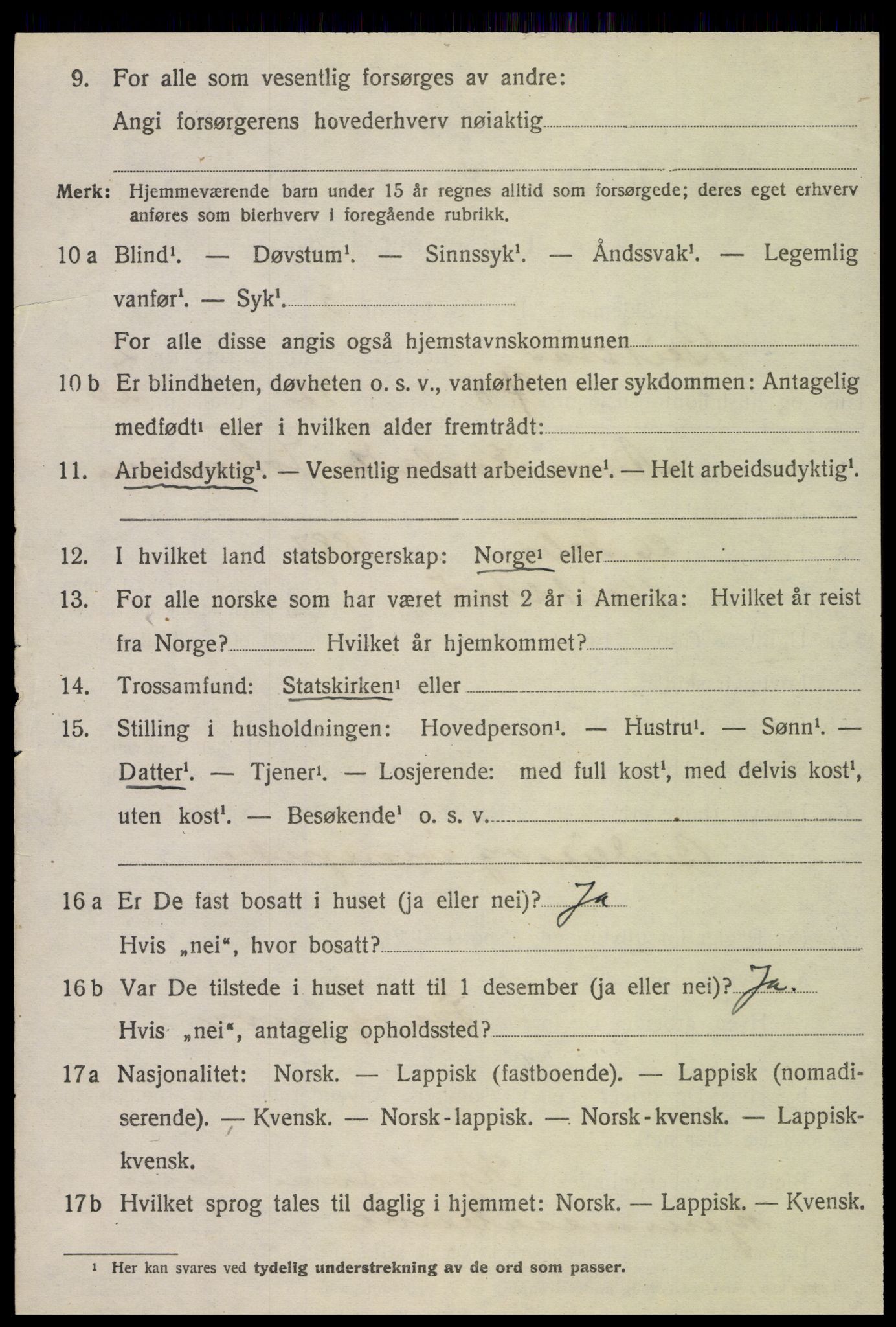 SAT, 1920 census for Beitstad, 1920, p. 2374