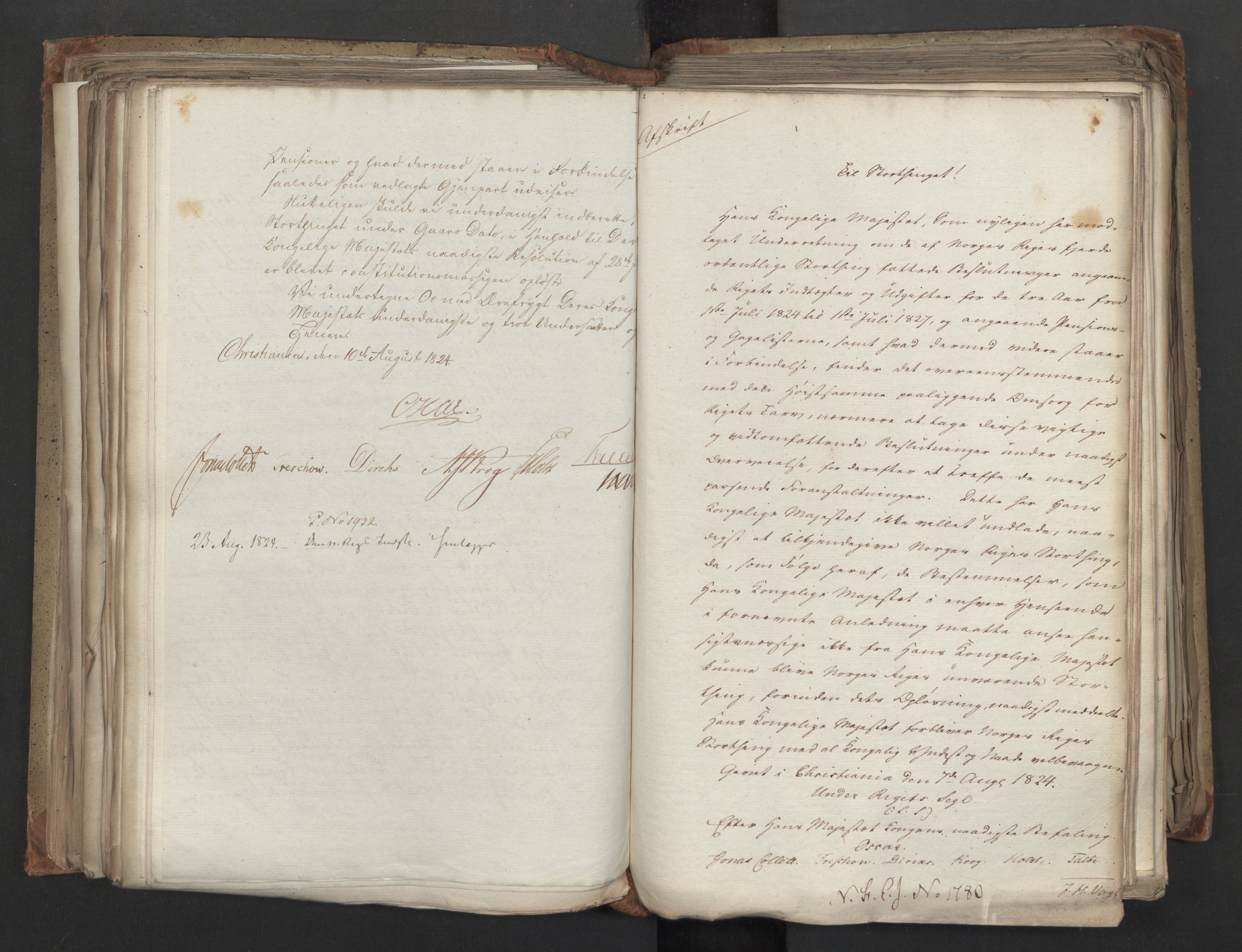 Statsrådsavdelingen i Stockholm, AV/RA-S-1003/D/Da/L0039: Regjeringsinnstillinger nr. 1661-1946, 1824, p. 289