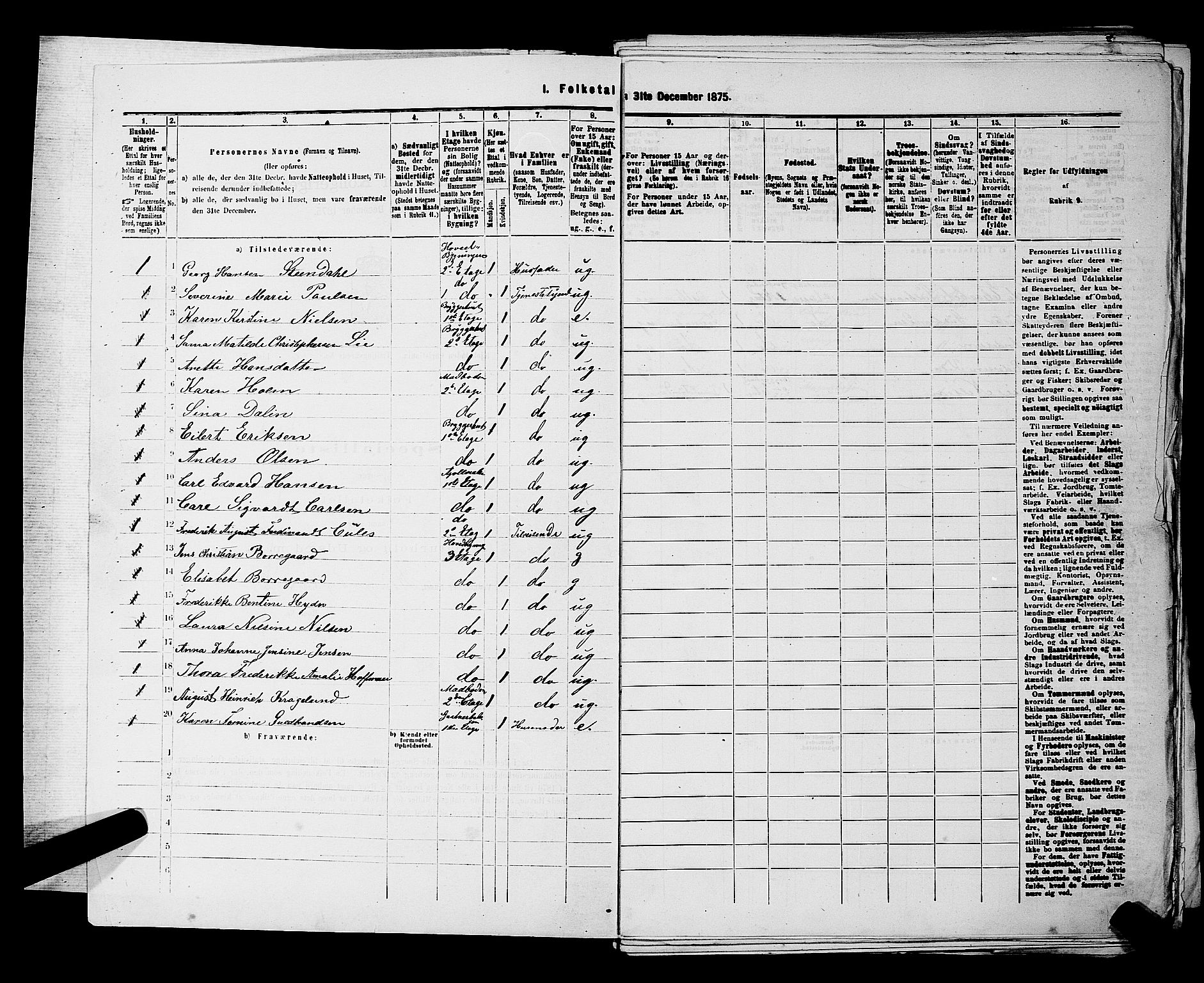 RA, 1875 census for 0301 Kristiania, 1875, p. 5063