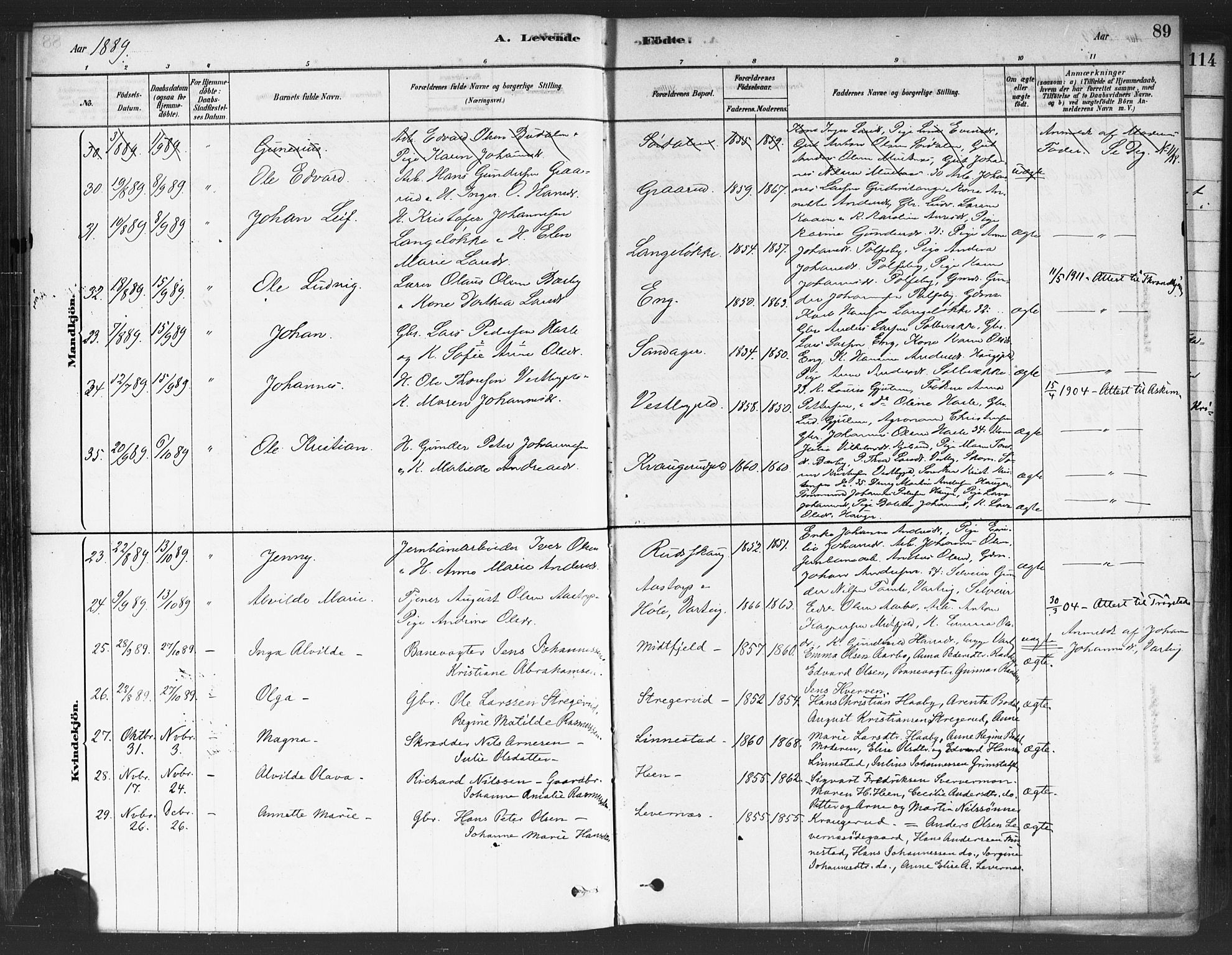 Rakkestad prestekontor Kirkebøker, SAO/A-2008/F/Fa/L0012: Parish register (official) no. I 12, 1878-1893, p. 89