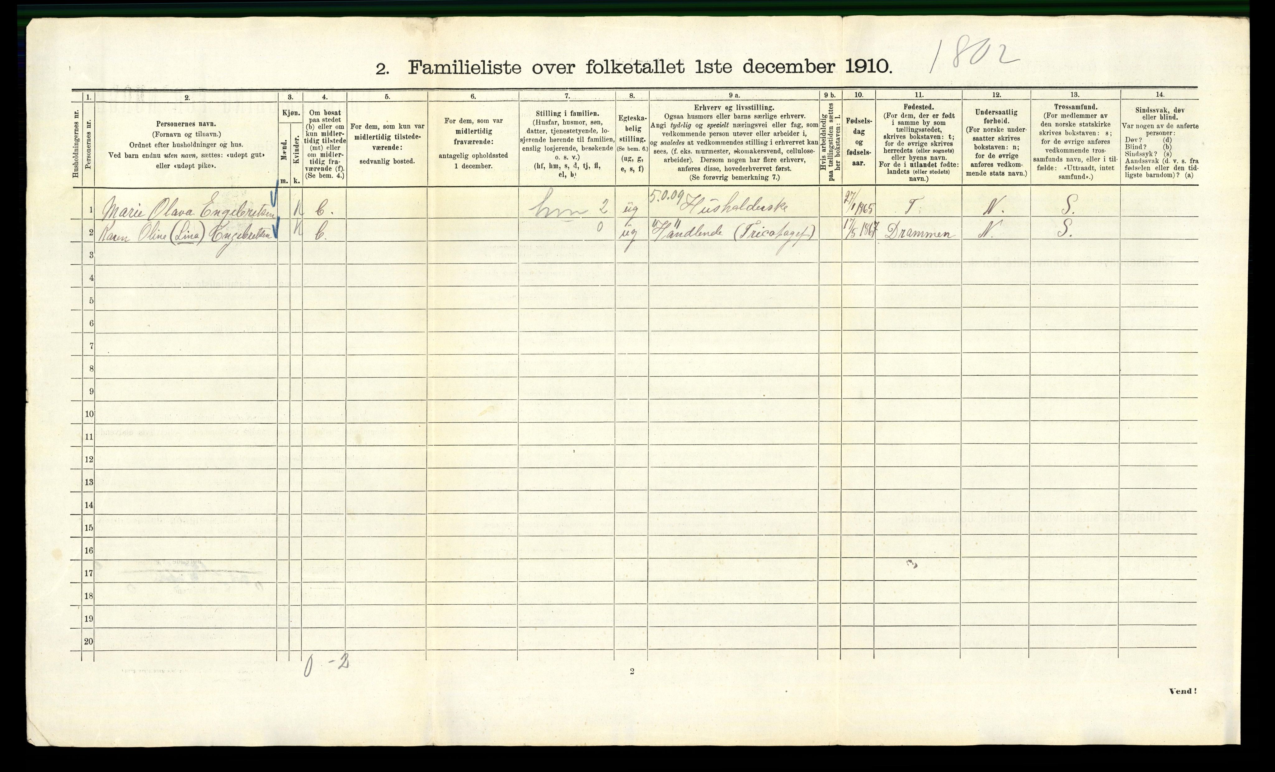 RA, 1910 census for Kristiania, 1910, p. 95186