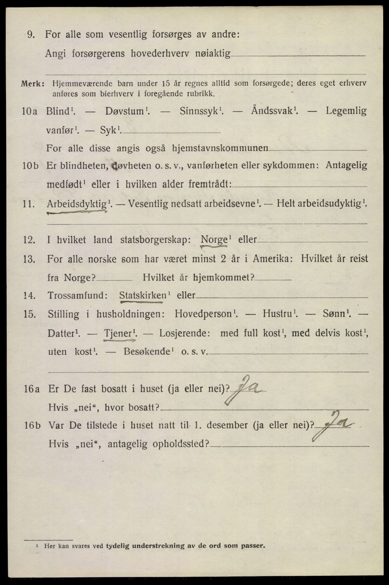 SAKO, 1920 census for Andebu, 1920, p. 3495