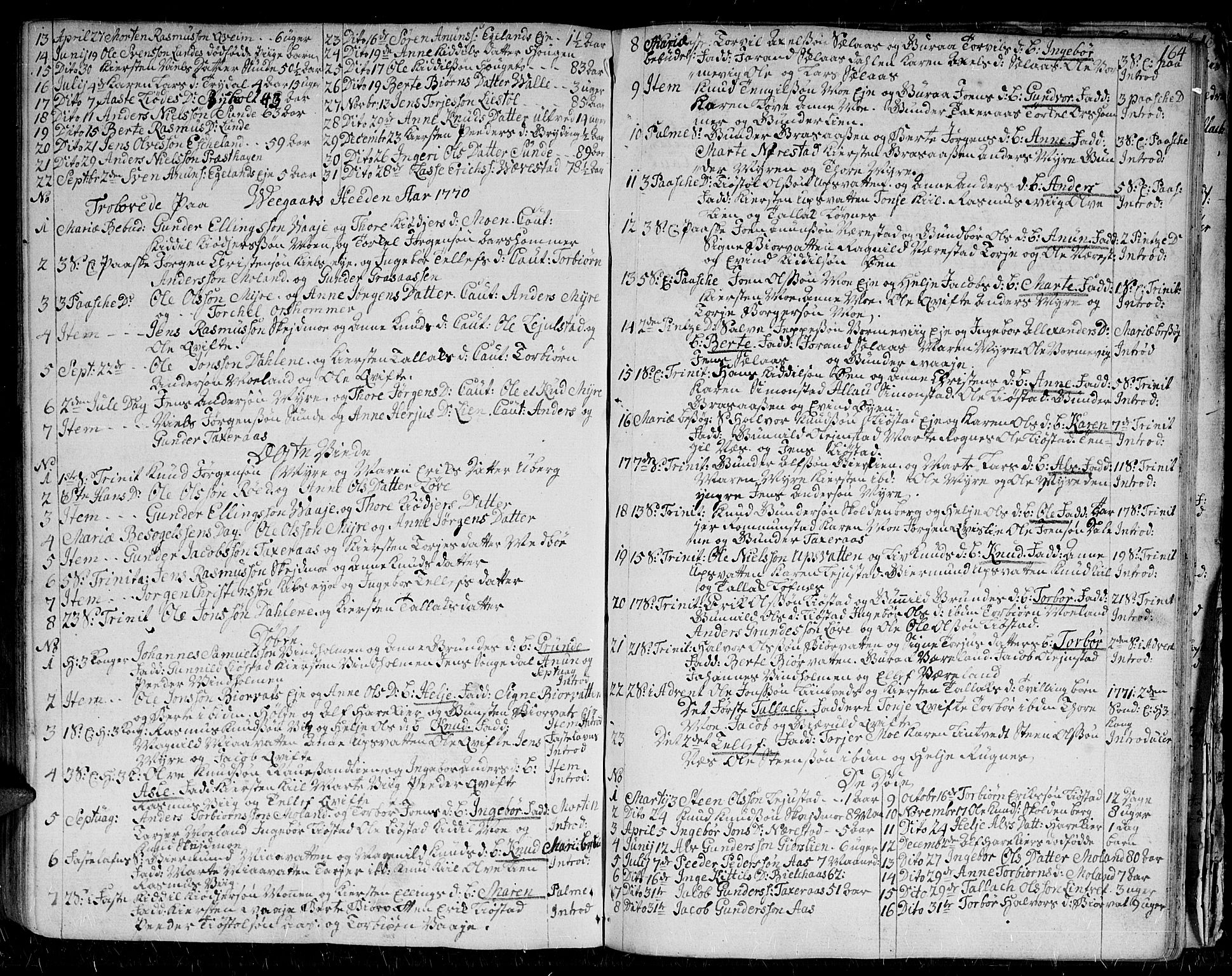 Gjerstad sokneprestkontor, SAK/1111-0014/F/Fa/Faa/L0002: Parish register (official) no. A 2, 1717-1779, p. 164