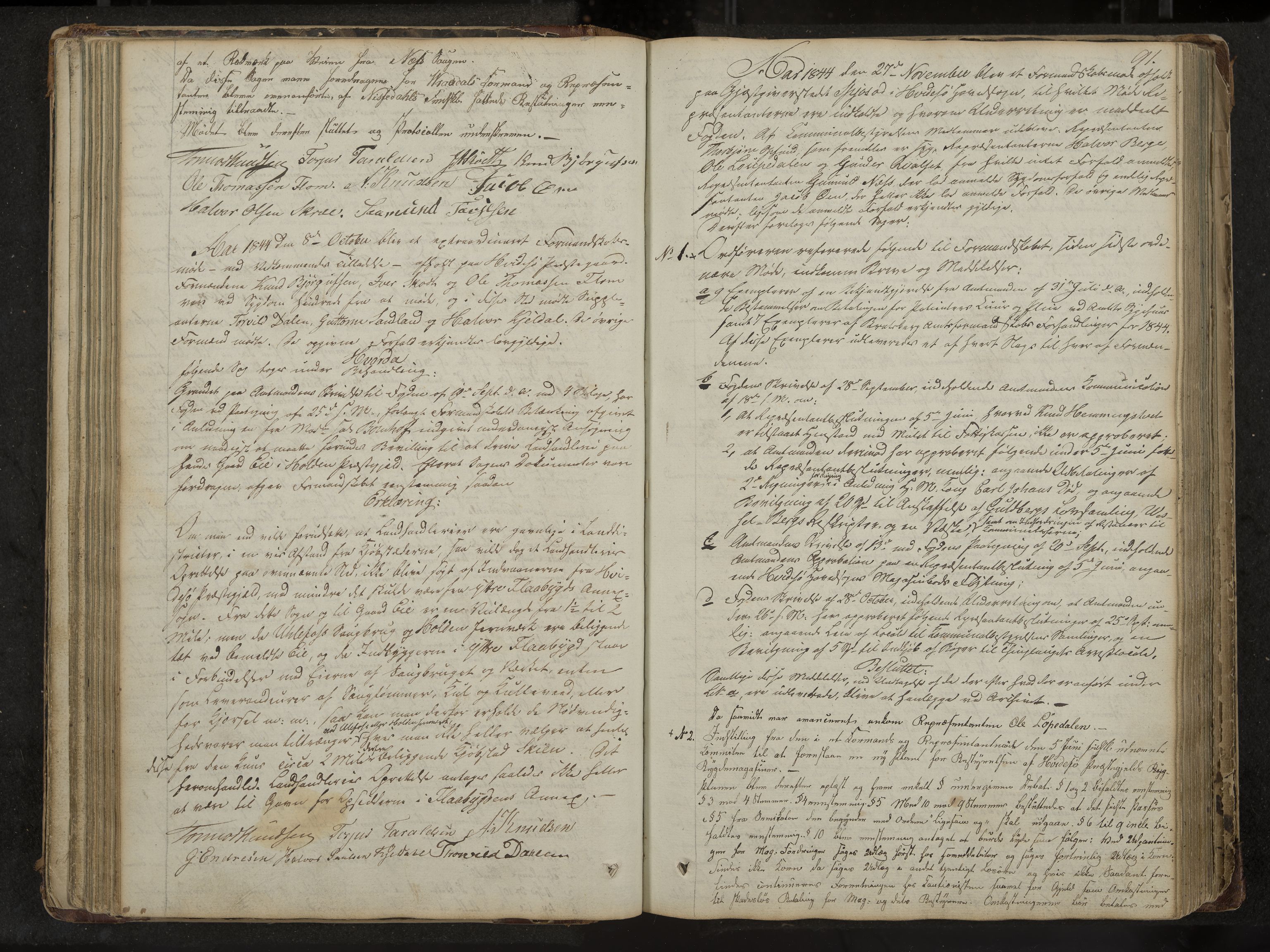 Kviteseid formannskap og sentraladministrasjon, IKAK/0829021/A/Aa/L0001: Møtebok med register, 1837-1866, p. 91