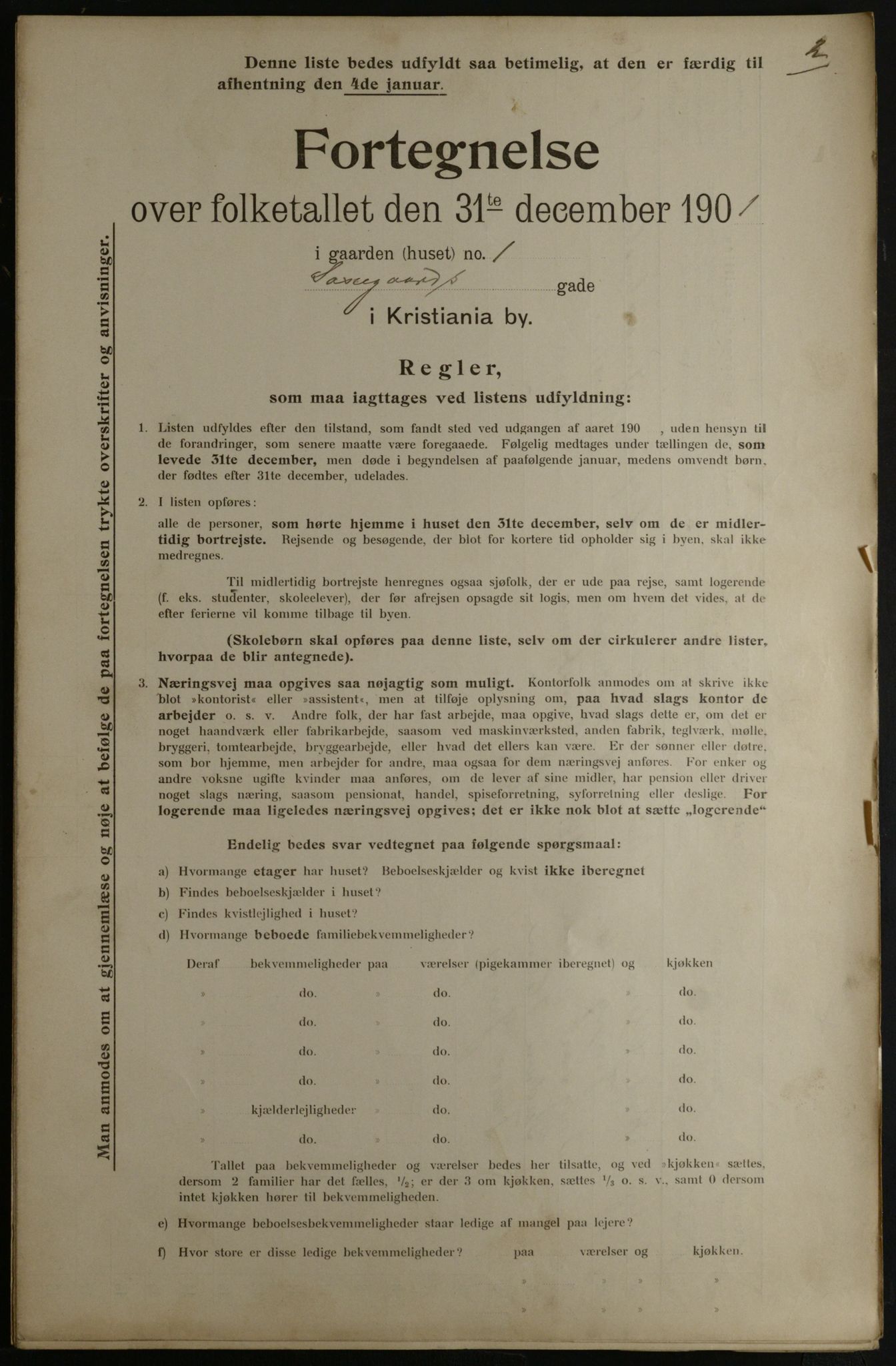 OBA, Municipal Census 1901 for Kristiania, 1901, p. 13865