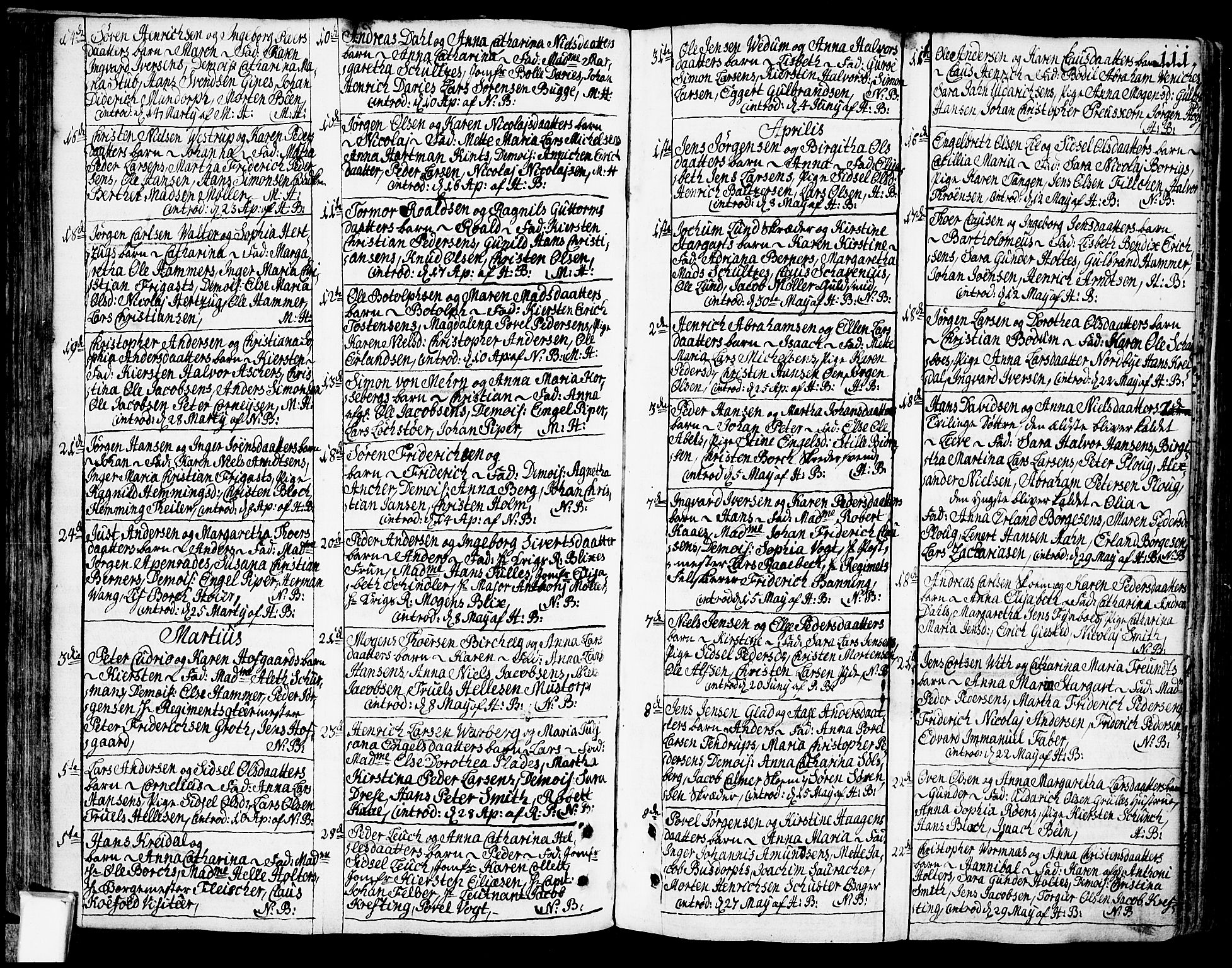 Oslo domkirke Kirkebøker, SAO/A-10752/F/Fa/L0003: Parish register (official) no. 3, 1731-1743, p. 111