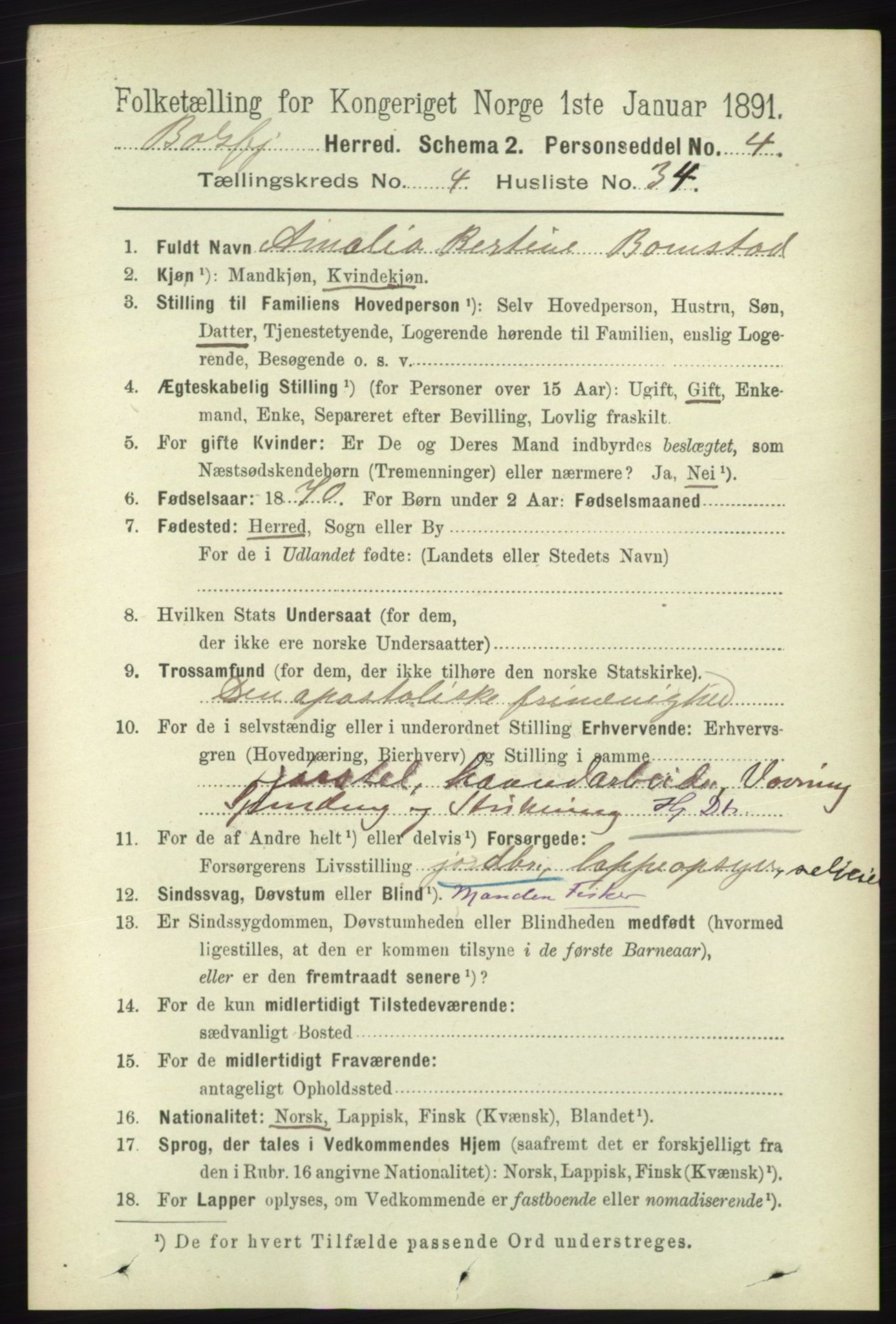 RA, 1891 census for 1933 Balsfjord, 1891, p. 1362