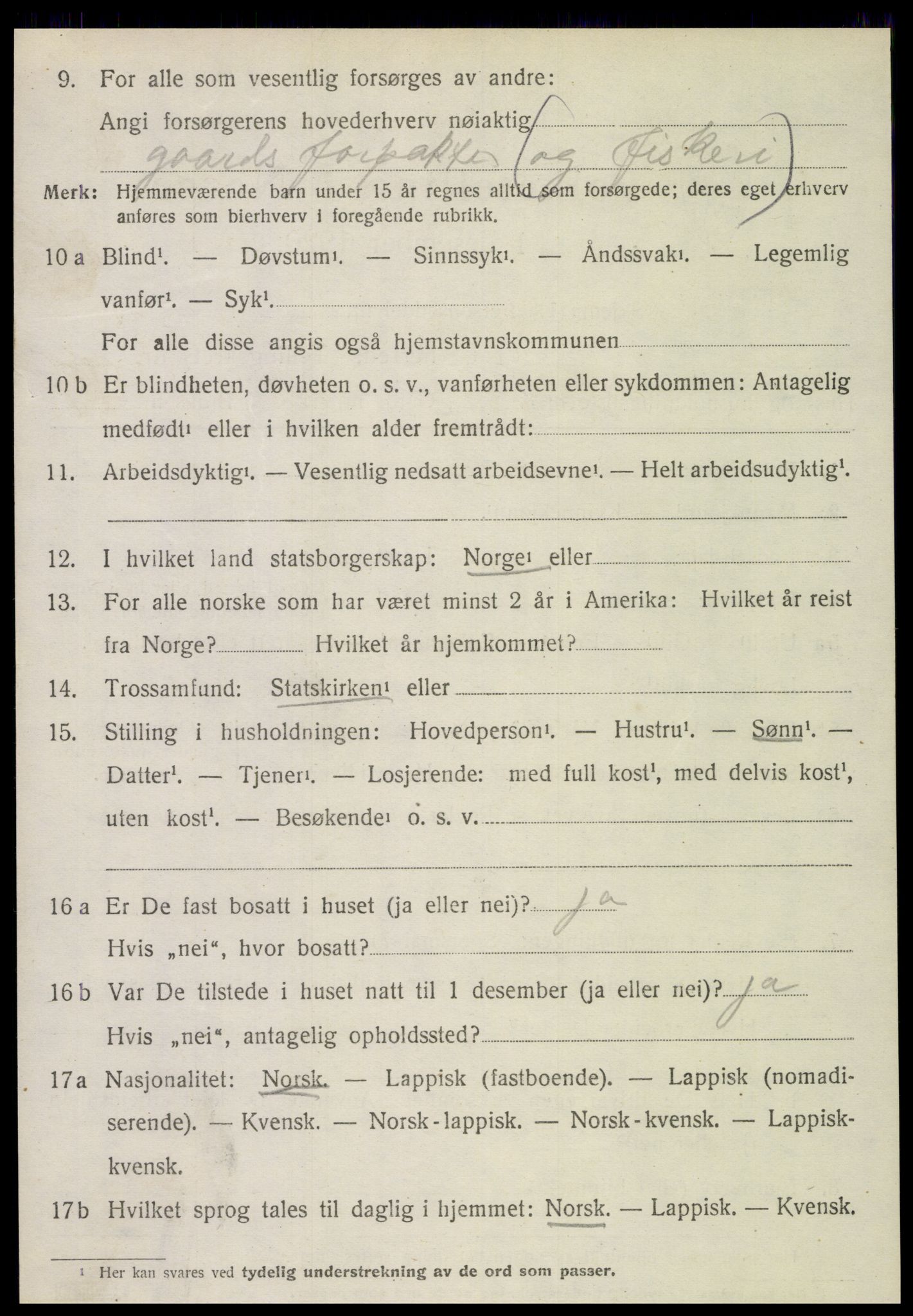 SAT, 1920 census for Kolvereid, 1920, p. 1506