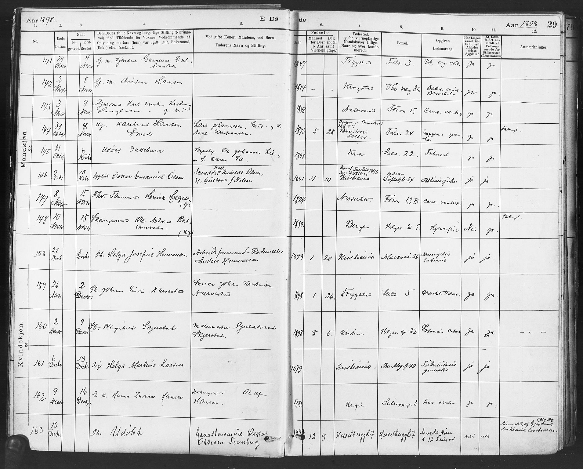 Paulus prestekontor Kirkebøker, AV/SAO-A-10871/F/Fa/L0012: Parish register (official) no. 12, 1897-1908, p. 29