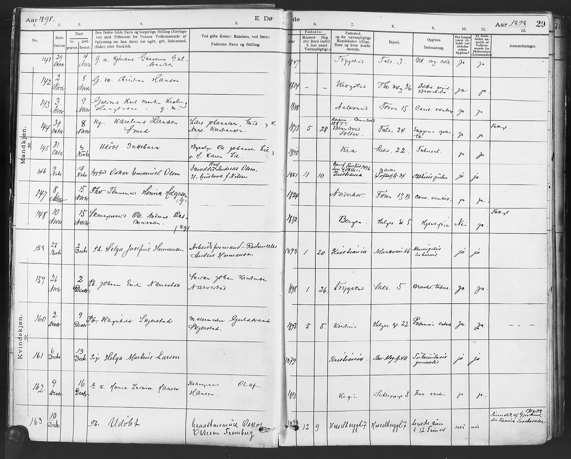 Paulus prestekontor Kirkebøker, SAO/A-10871/F/Fa/L0012: Parish register (official) no. 12, 1897-1908, p. 29