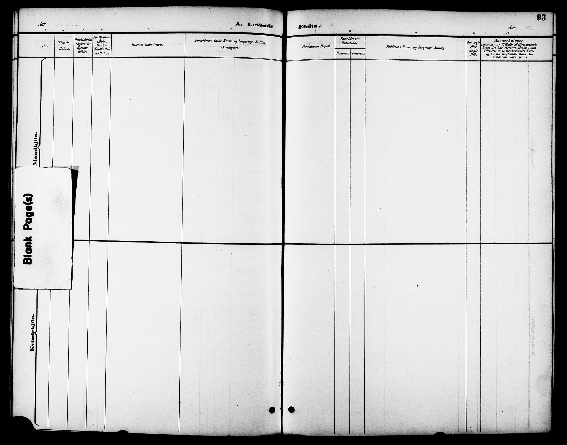 Ministerialprotokoller, klokkerbøker og fødselsregistre - Møre og Romsdal, SAT/A-1454/523/L0340: Parish register (copy) no. 523C03, 1892-1902, p. 93