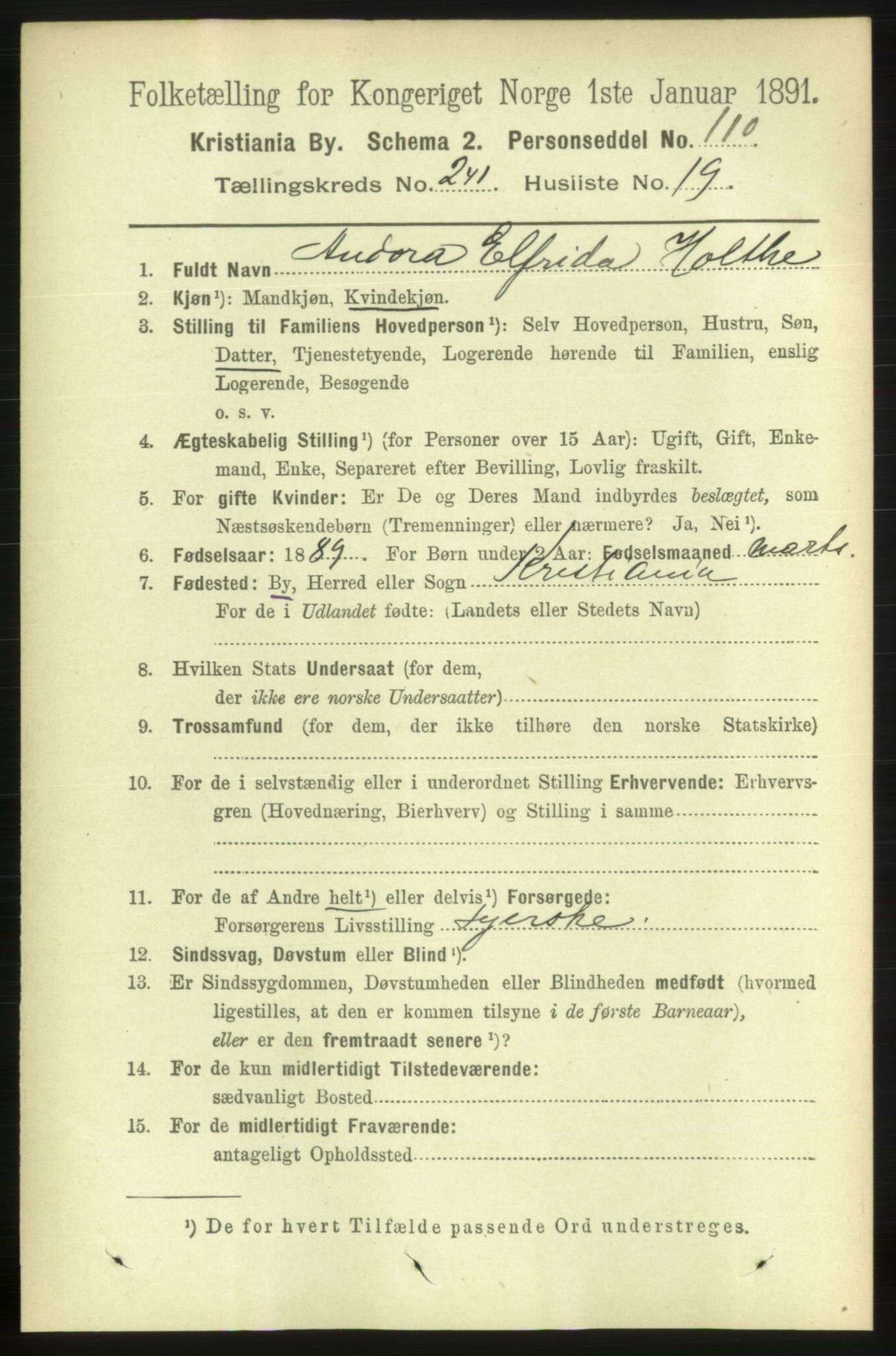 RA, 1891 census for 0301 Kristiania, 1891, p. 146851