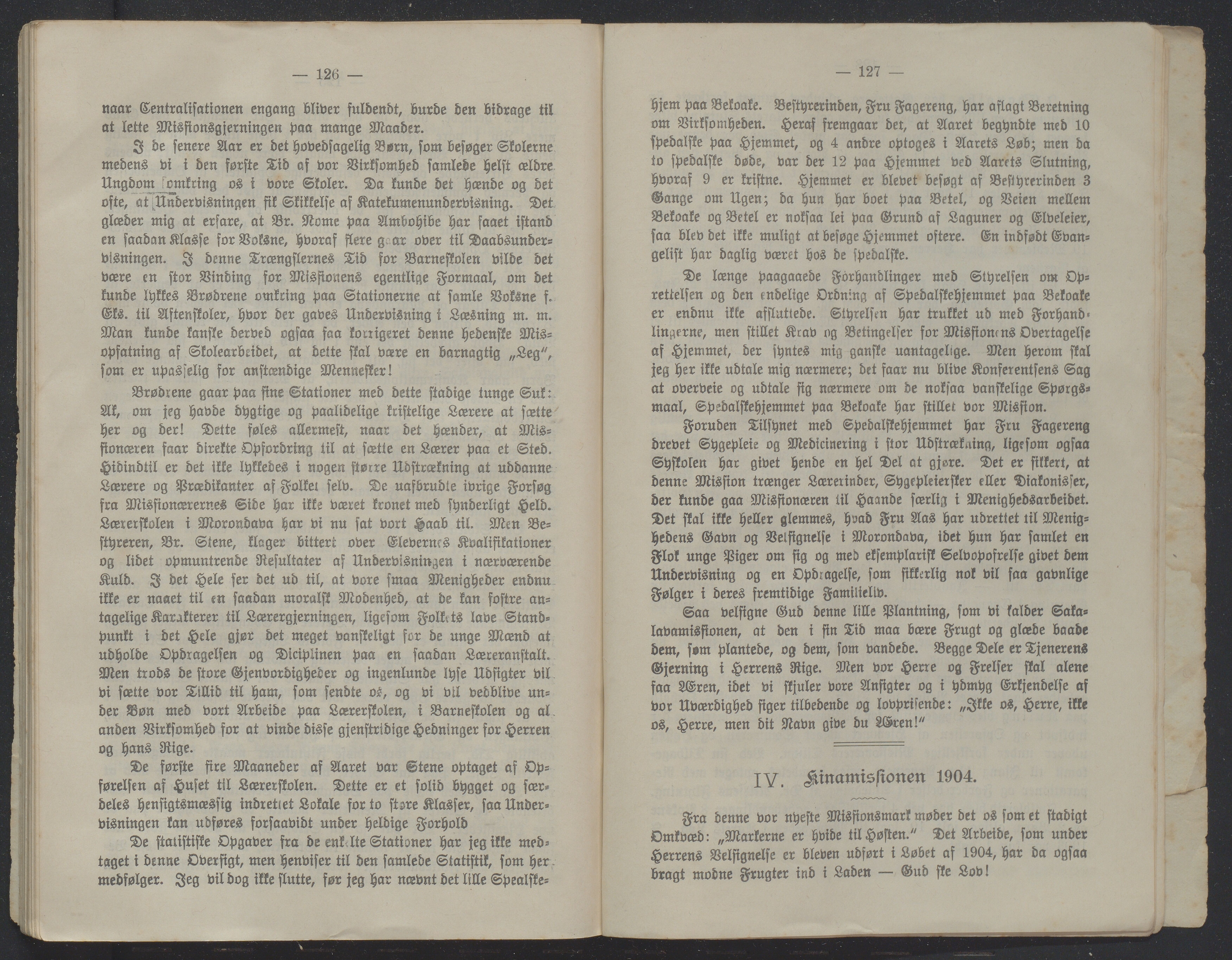 Det Norske Misjonsselskap - hovedadministrasjonen, VID/MA-A-1045/D/Db/Dba/L0340/0005: Beretninger, Bøker, Skrifter o.l   / Årsberetninger. Heftet. 63. , 1904, p. 126-127