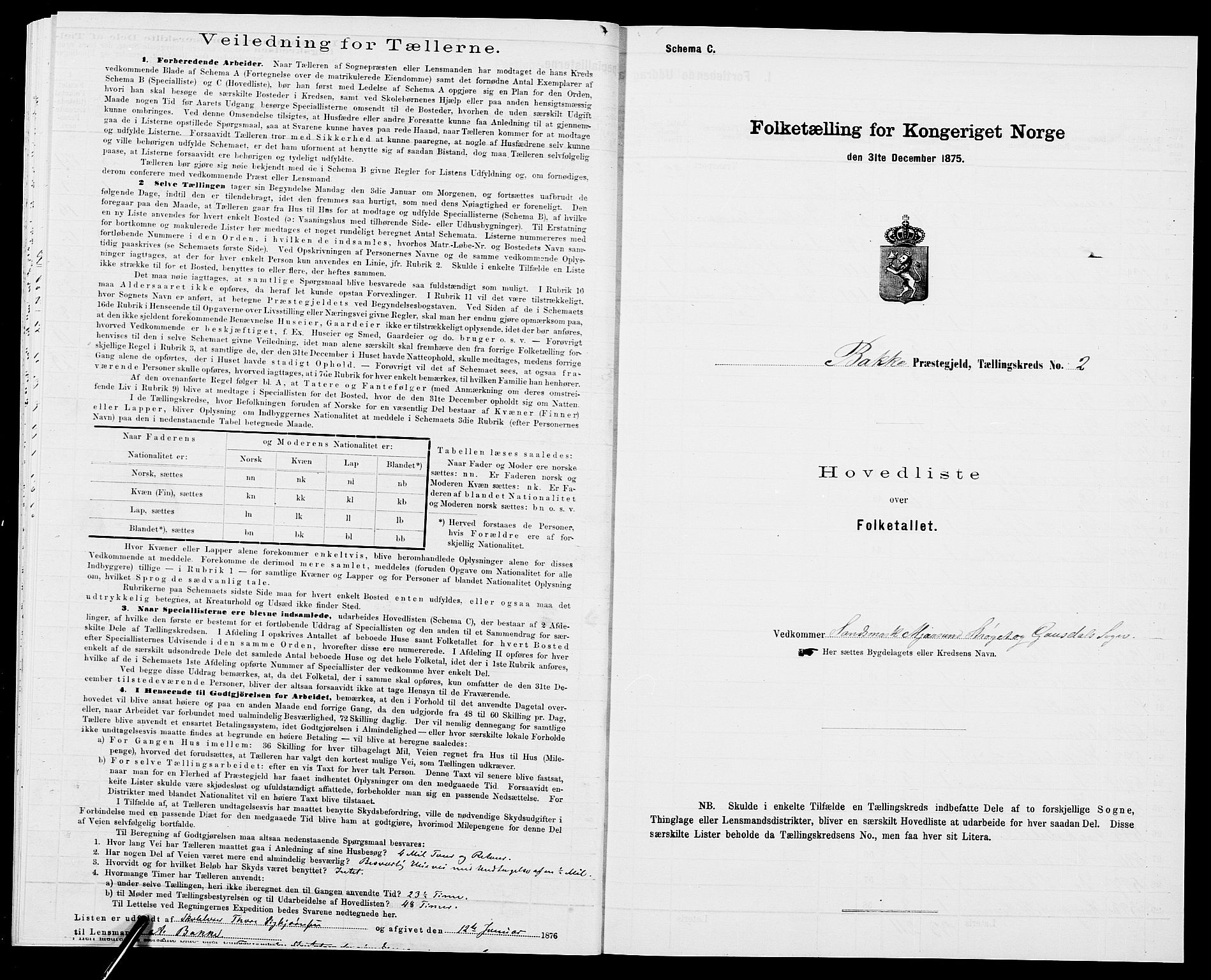 SAK, 1875 census for 1045P Bakke, 1875, p. 30