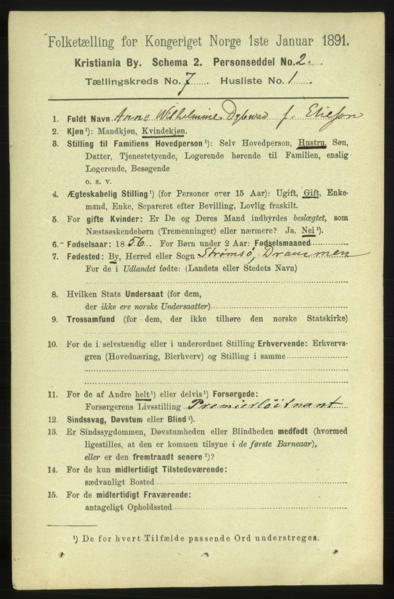 RA, 1891 census for 0301 Kristiania, 1891, p. 2767