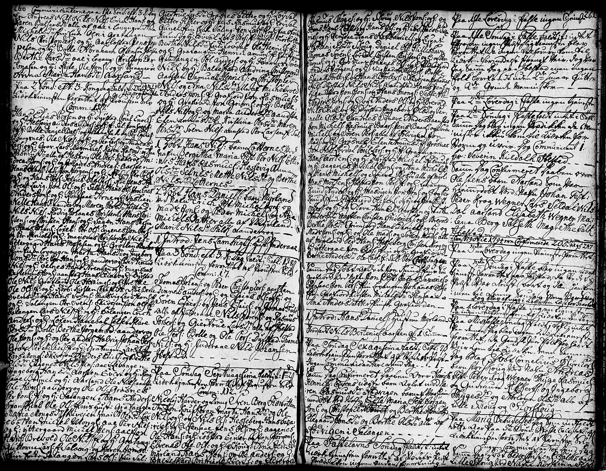 Ibestad sokneprestembete, AV/SATØ-S-0077/H/Ha/Hab/L0001klokker: Parish register (copy) no. 1, 1776-1808, p. 260-261