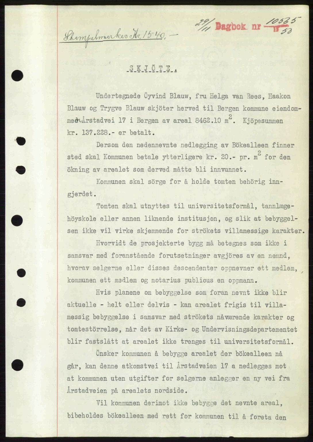 Byfogd og Byskriver i Bergen, AV/SAB-A-3401/03/03Bc/L0034: Mortgage book no. A27-28, 1950-1950, Diary no: : 10565/1950