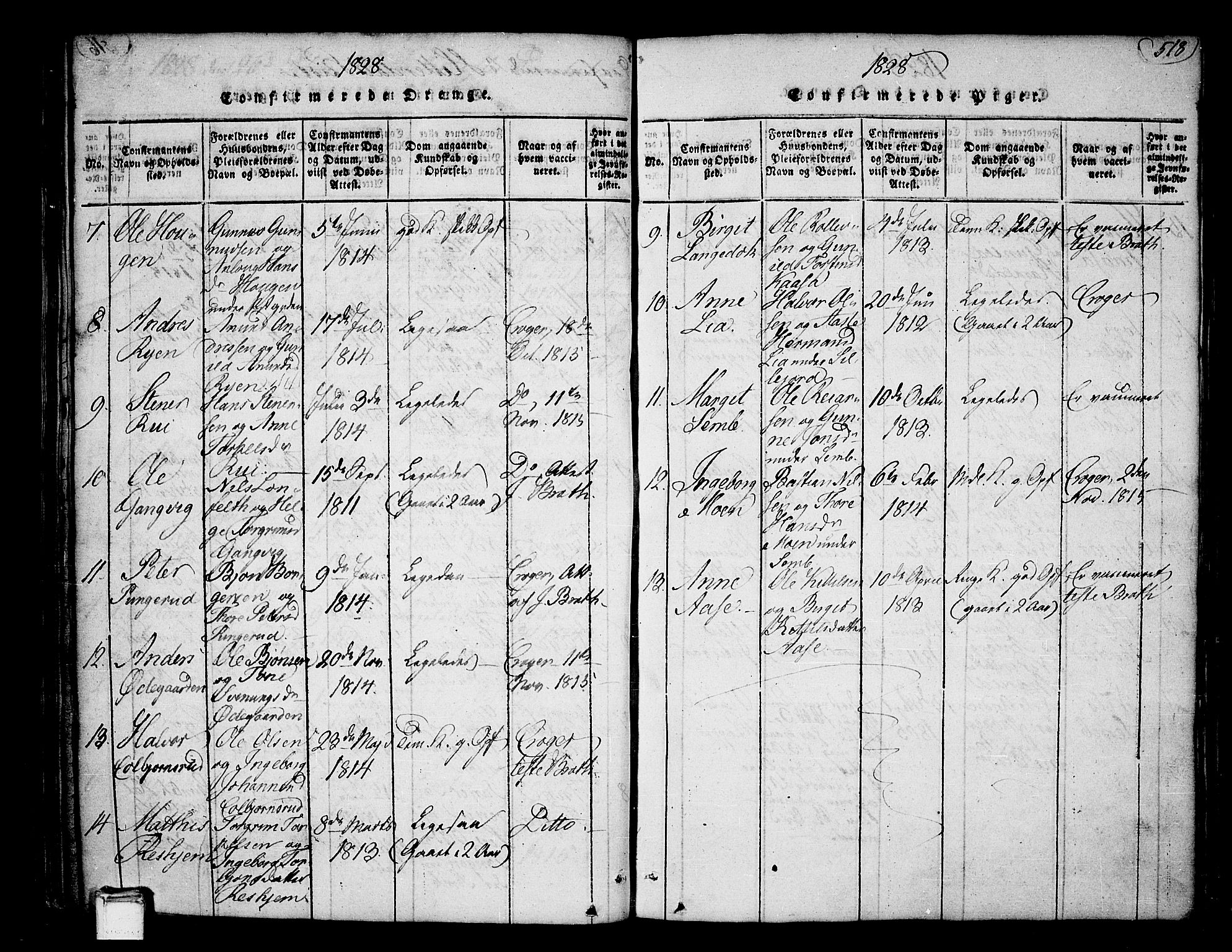 Heddal kirkebøker, SAKO/A-268/F/Fa/L0005: Parish register (official) no. I 5, 1814-1837, p. 517-518