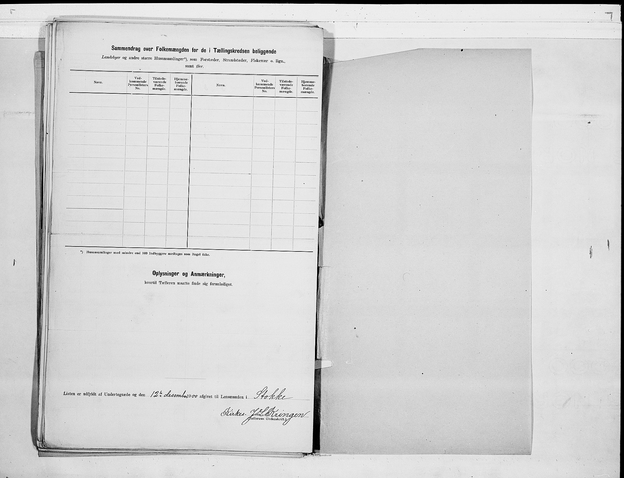 RA, 1900 census for Stokke, 1900, p. 38