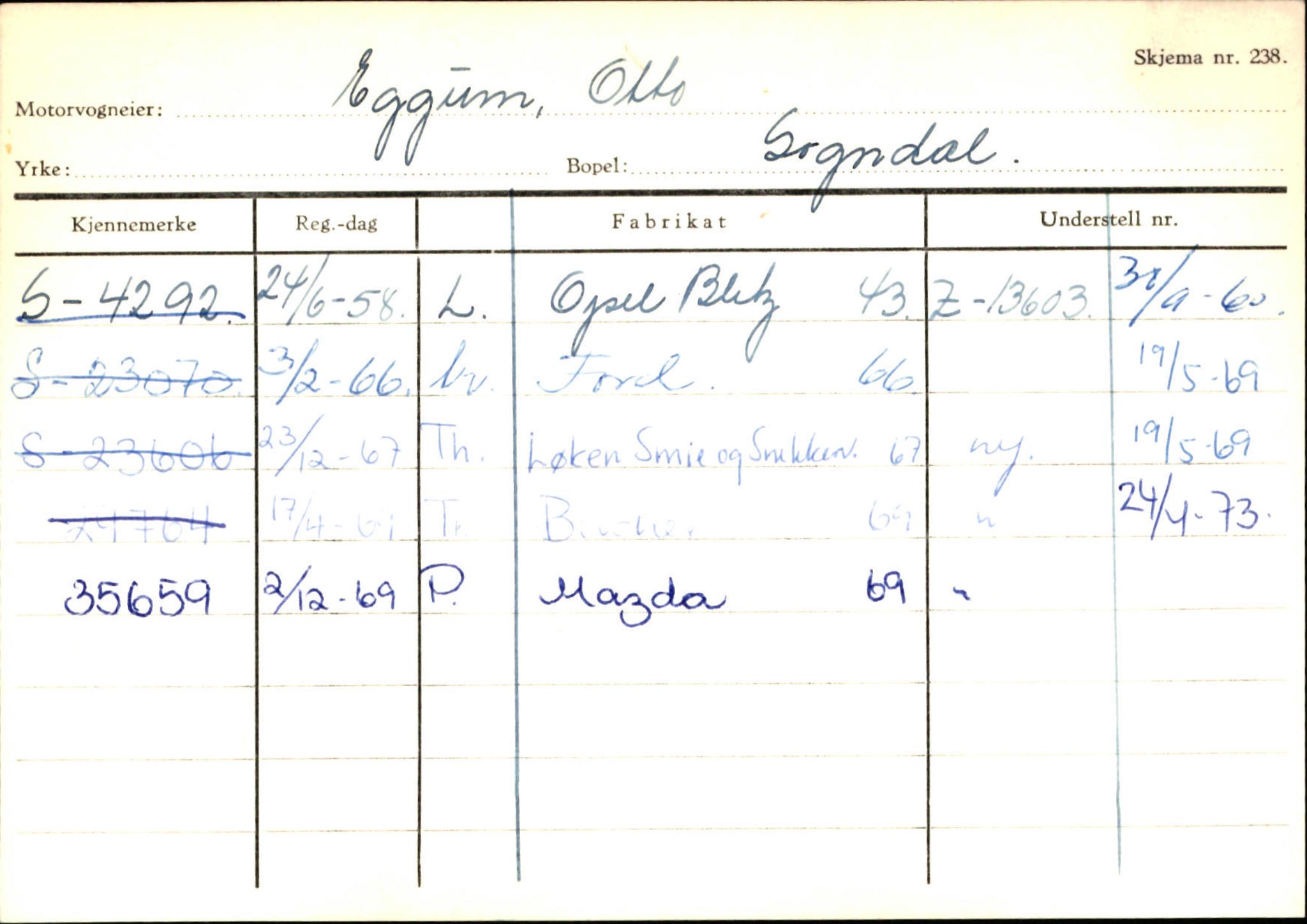 Statens vegvesen, Sogn og Fjordane vegkontor, SAB/A-5301/4/F/L0124: Eigarregister Sogndal A-U, 1945-1975, p. 336