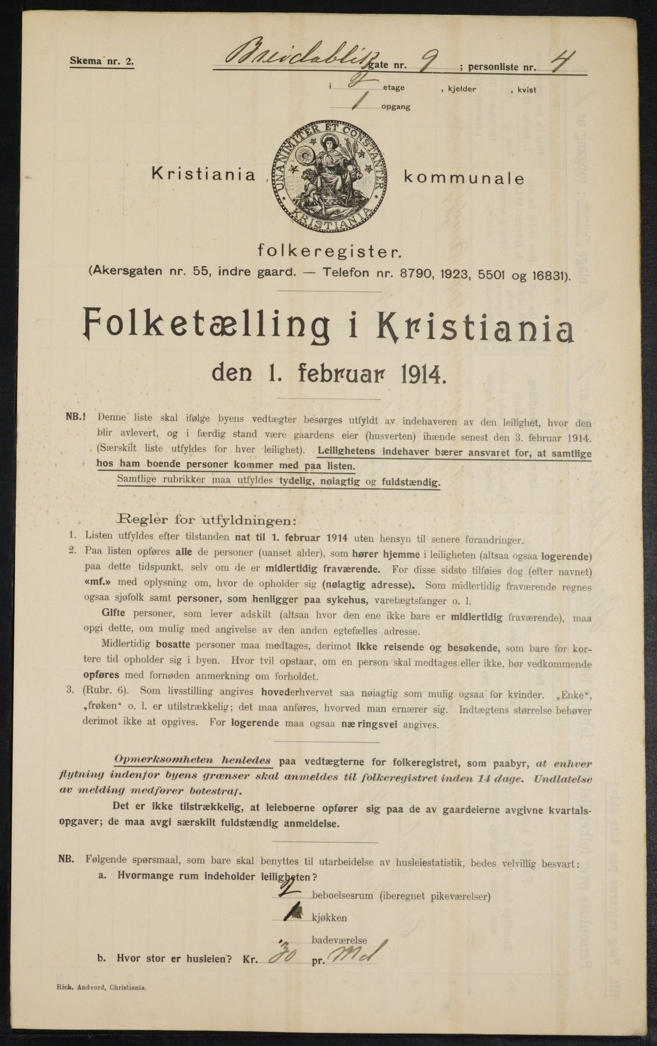 OBA, Municipal Census 1914 for Kristiania, 1914, p. 8121