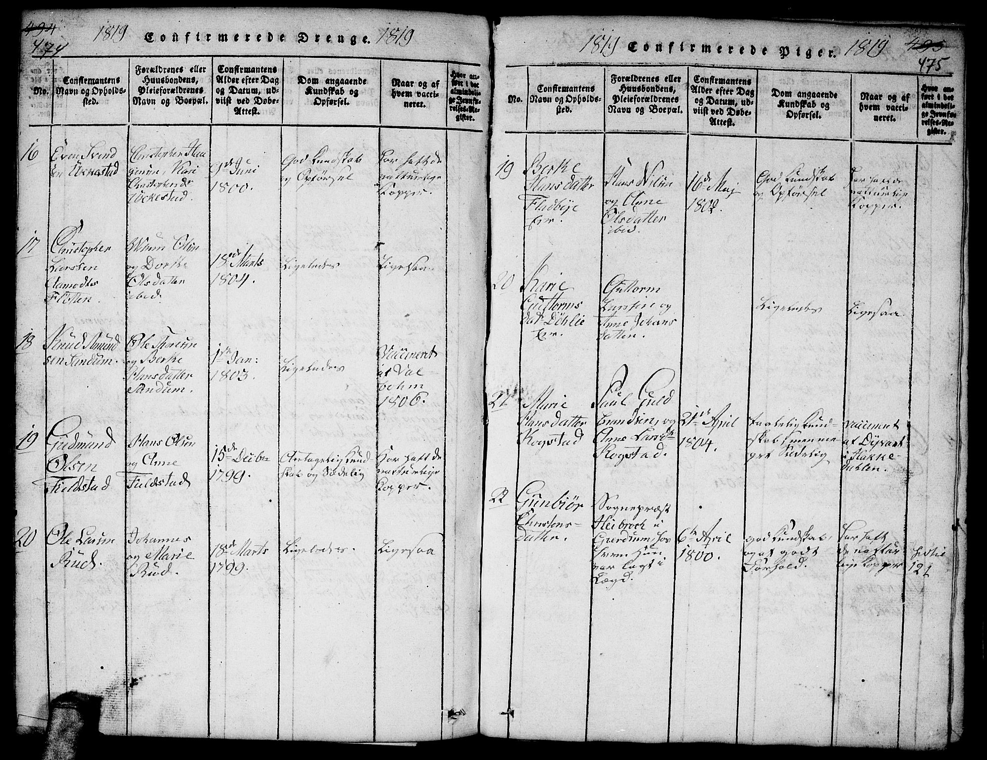 Gjerdrum prestekontor Kirkebøker, SAO/A-10412b/F/Fa/L0004: Parish register (official) no. I 4, 1816-1836, p. 474-475