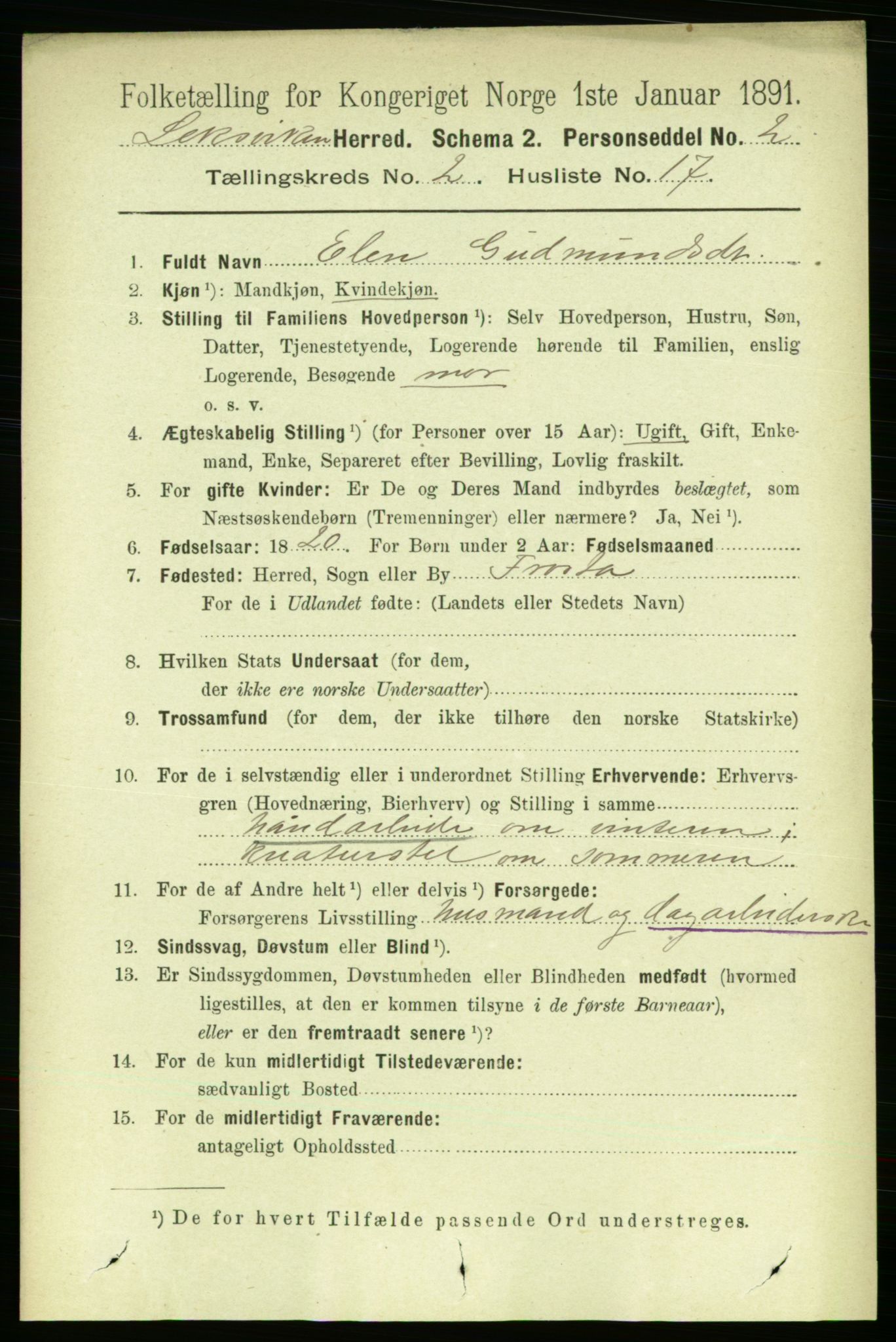 RA, 1891 census for 1718 Leksvik, 1891, p. 760